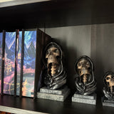 Hooded Skull Statue | Book Ends | Decor | Hand Painted | Gothic | Horror |