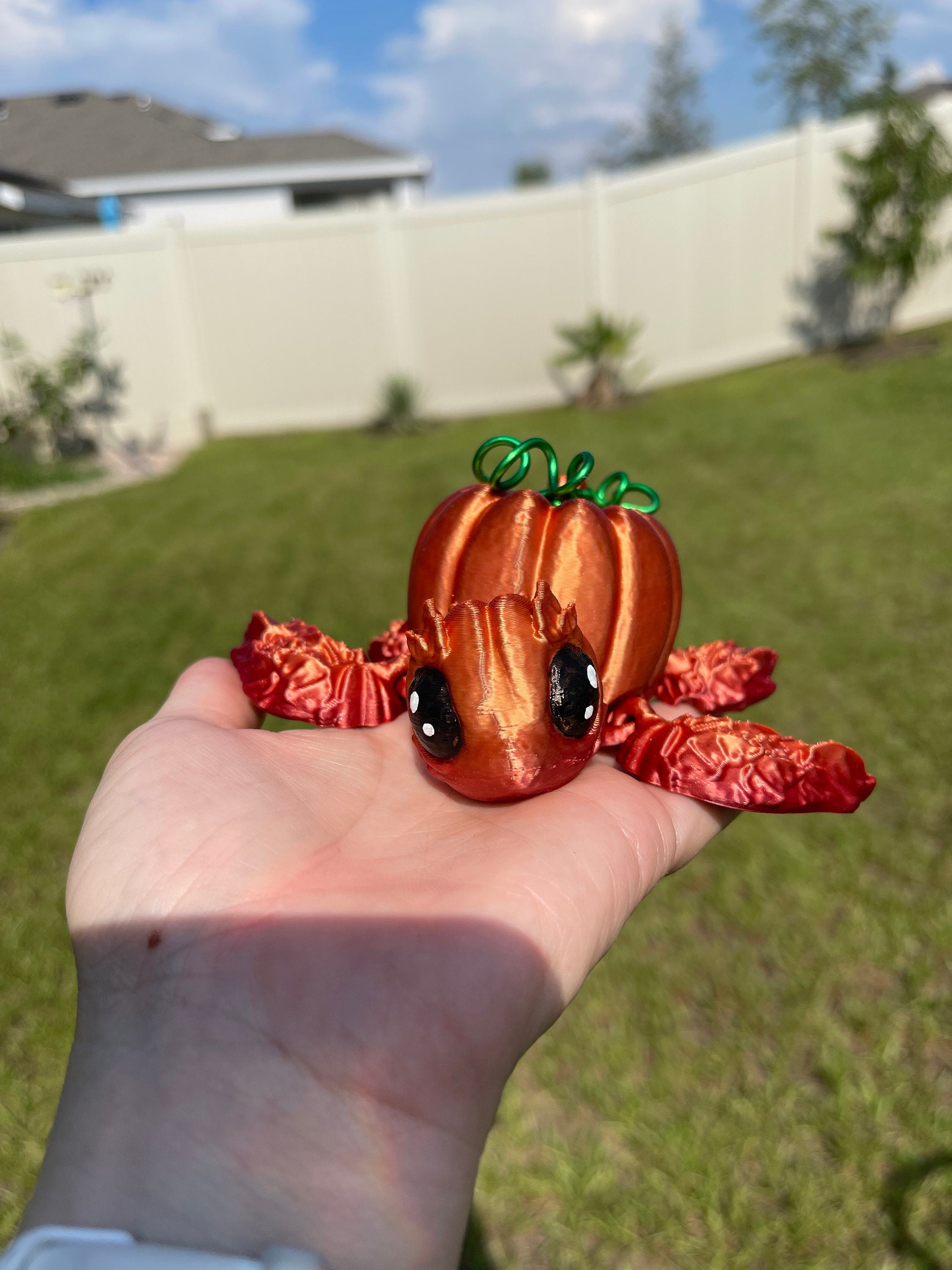 3D Print Pumpkin Turtle Fall Decor Desk Decor Fidget Toy-Create Fantasy Crafts