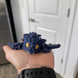 3D Print Small Black or Blue Articulating Crystal Wing Dragon-Create Fantasy Crafts