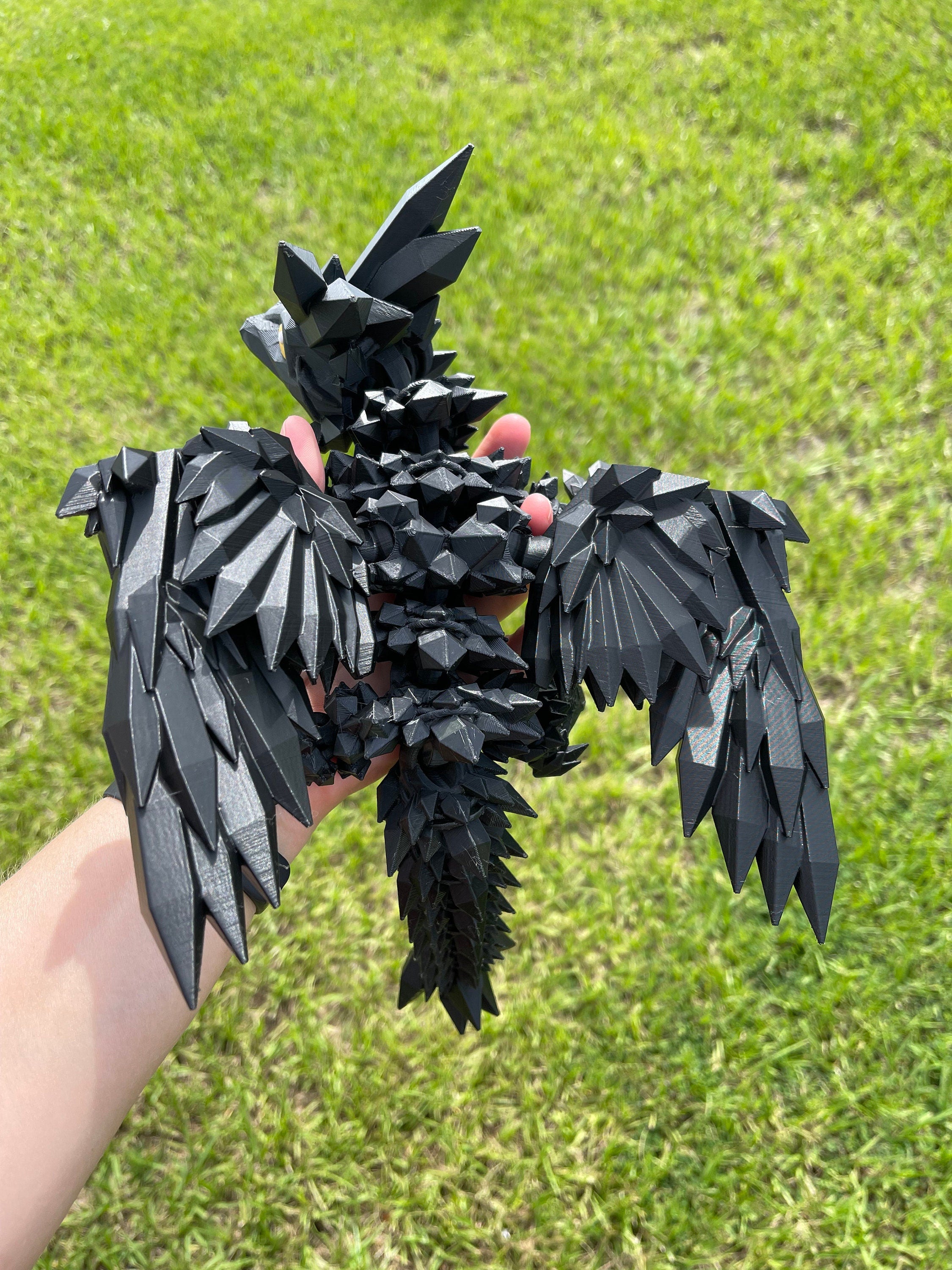 Extra Large Black Dragon 3D Printed Articulating Dragon-Create Fantasy Crafts