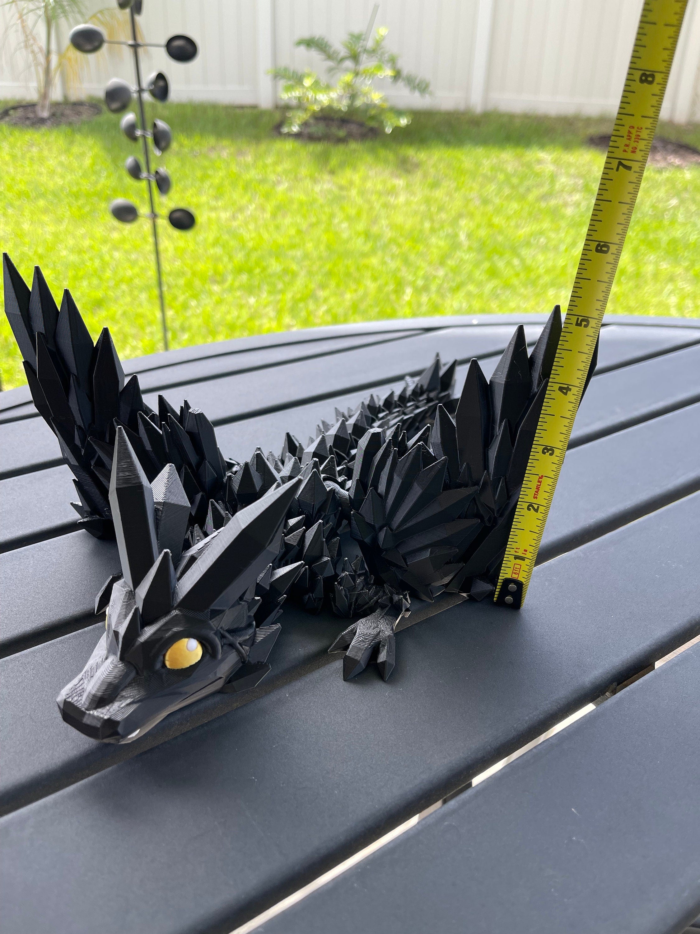 Extra Large Black Dragon 3D Printed Articulating Dragon-Create Fantasy Crafts