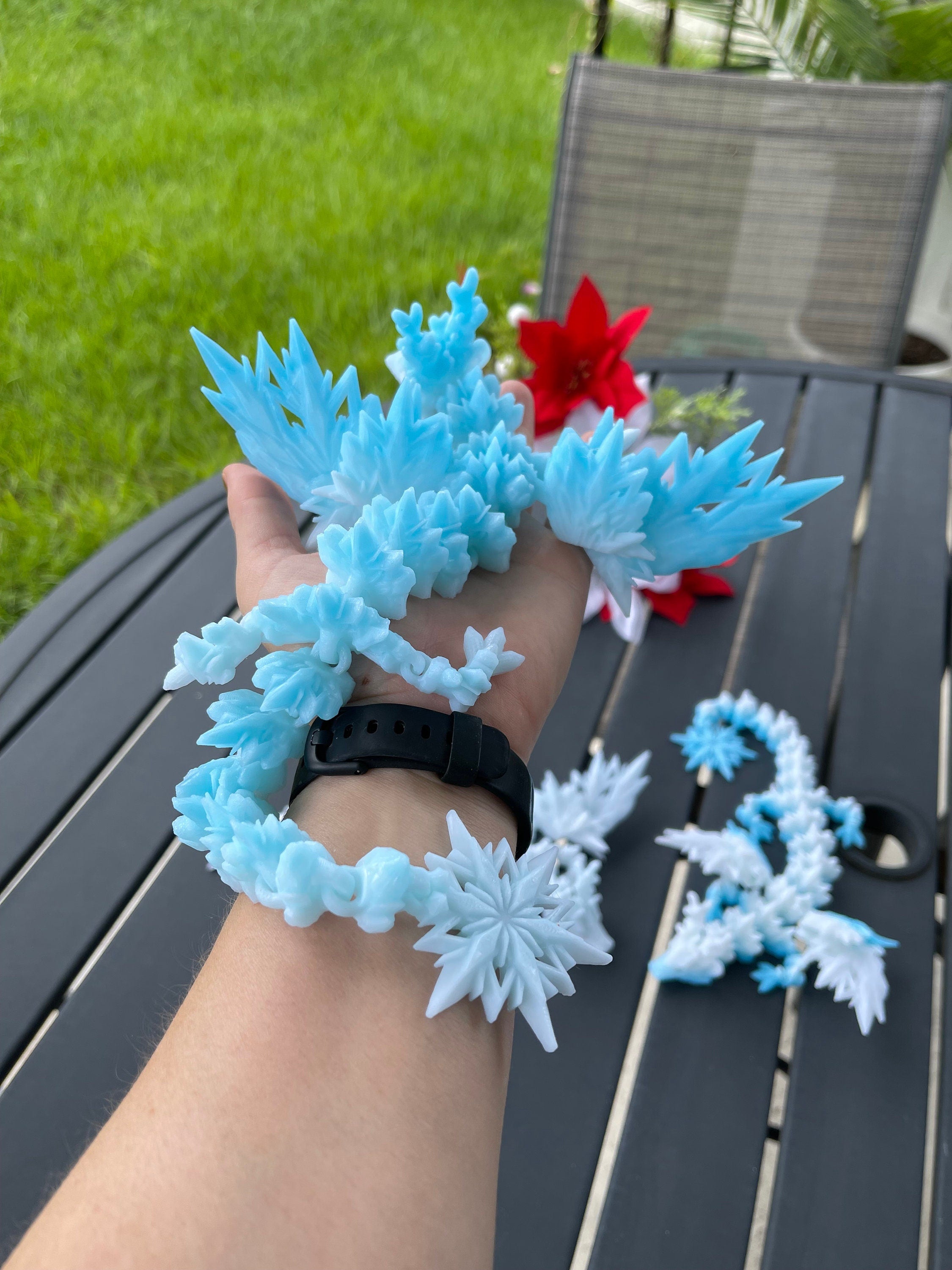 Winter Dragon Articulating 3D Print Ice Dragon Gift Toy Decor-Create Fantasy Crafts