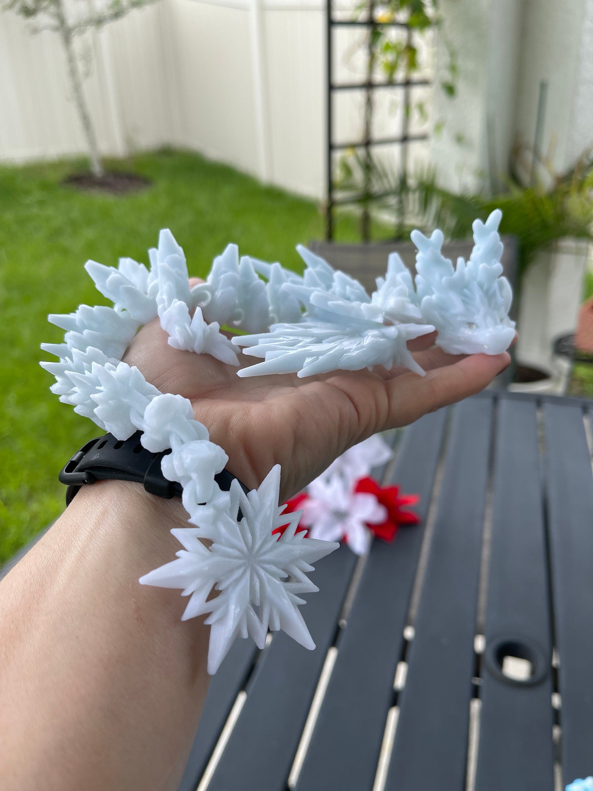 Winter Dragon Articulating 3D Print Ice Dragon Gift Toy Decor-Create Fantasy Crafts