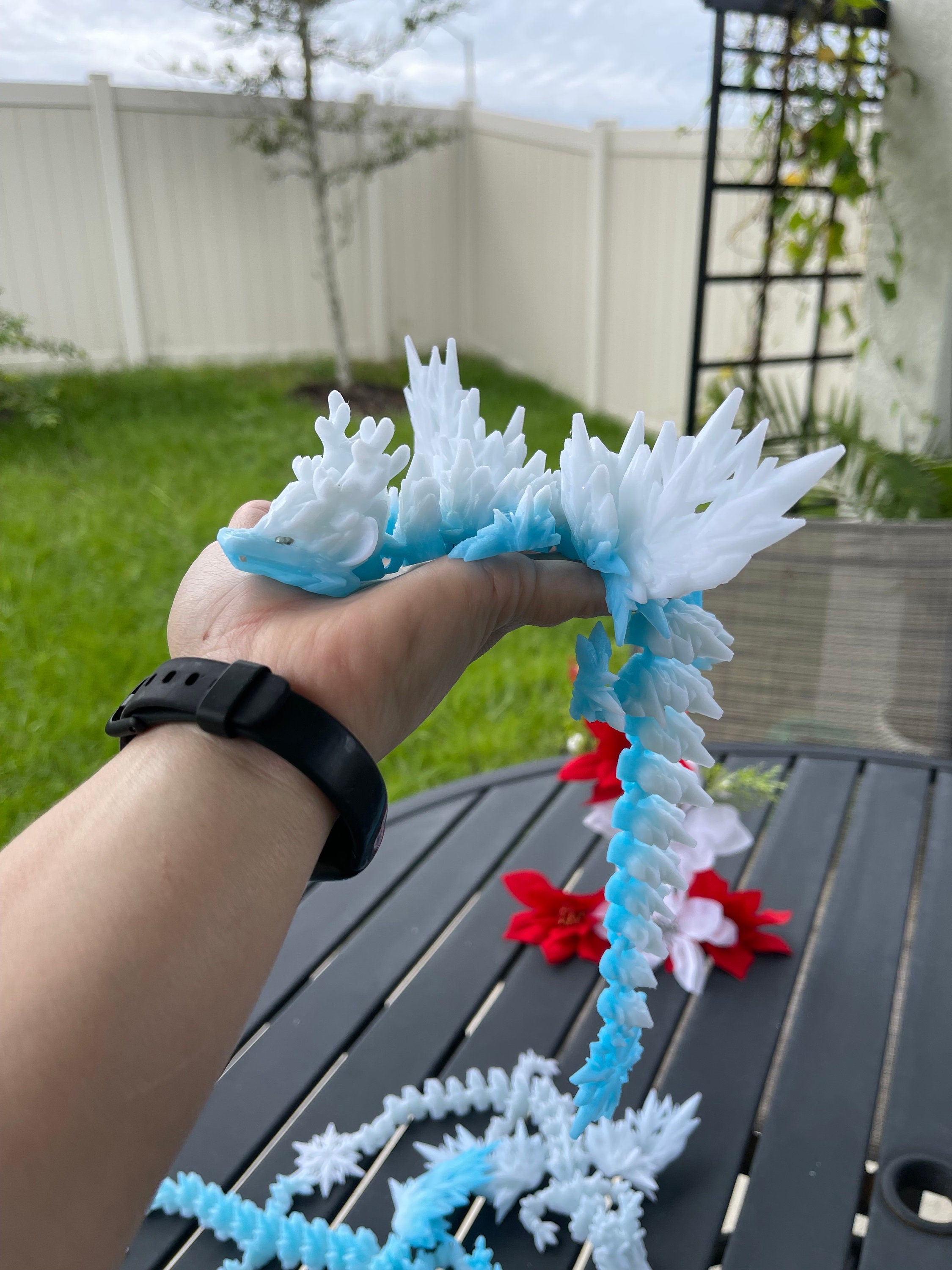 Winter Dragon Articulating 3D Print Ice Dragon Gift Toy Decor-Create Fantasy Crafts