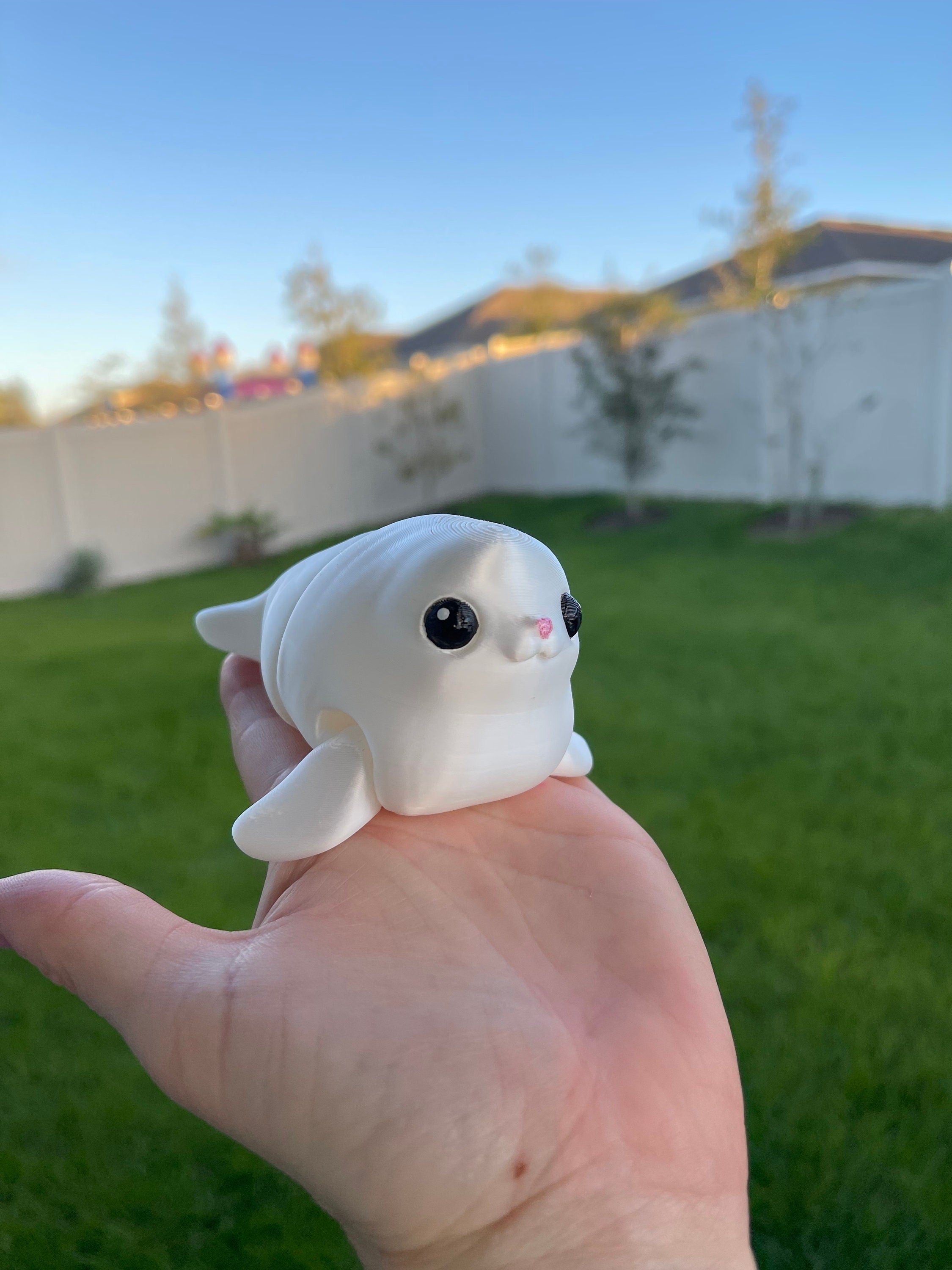 3D Print Cute Seal Articulating Gift Desk Decor Customizable You Choose Color-Create Fantasy Crafts