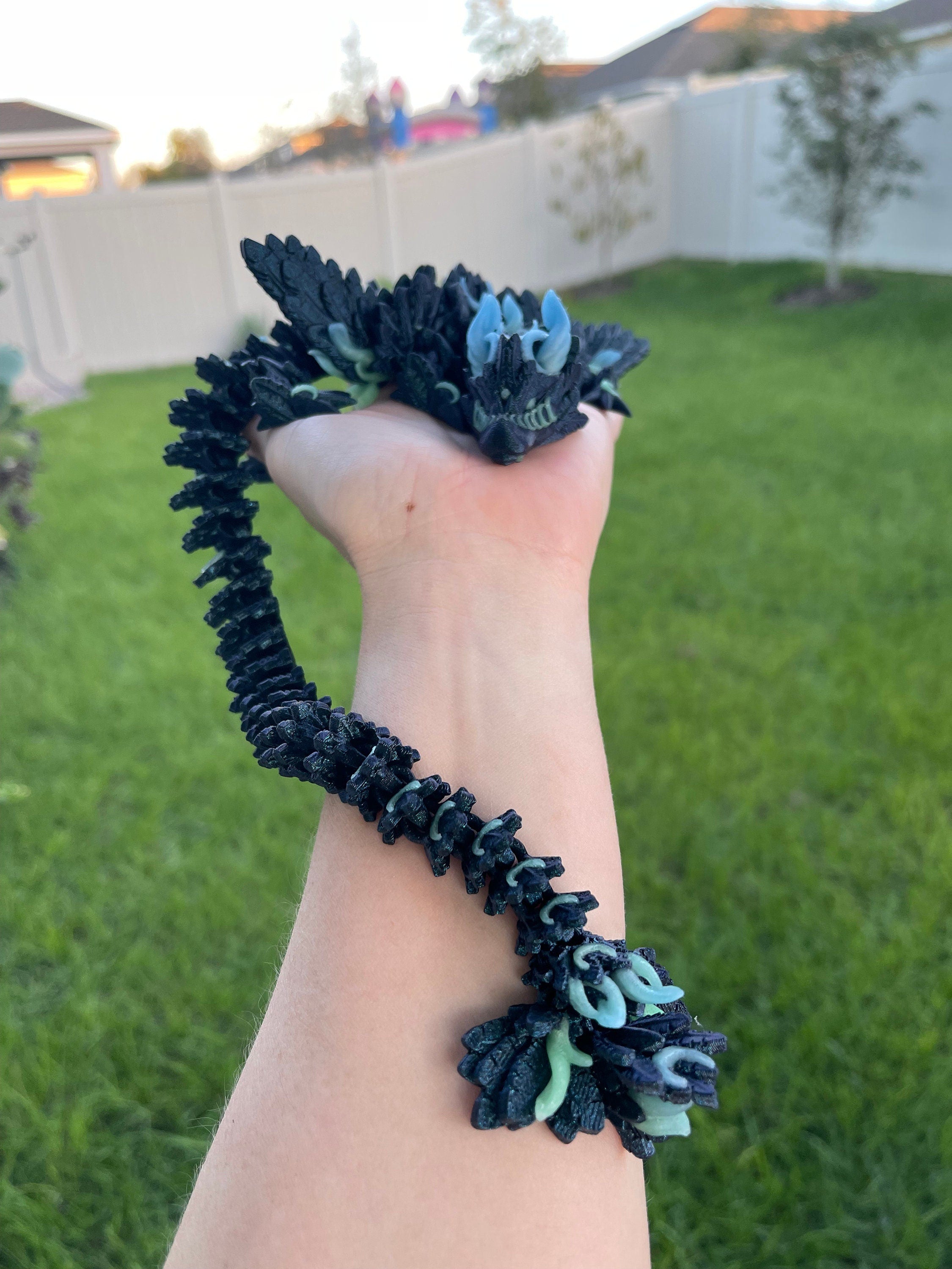 3D Print Lunar Dragon Articulating Color Changing Glow In the Dark Accents-Create Fantasy Crafts