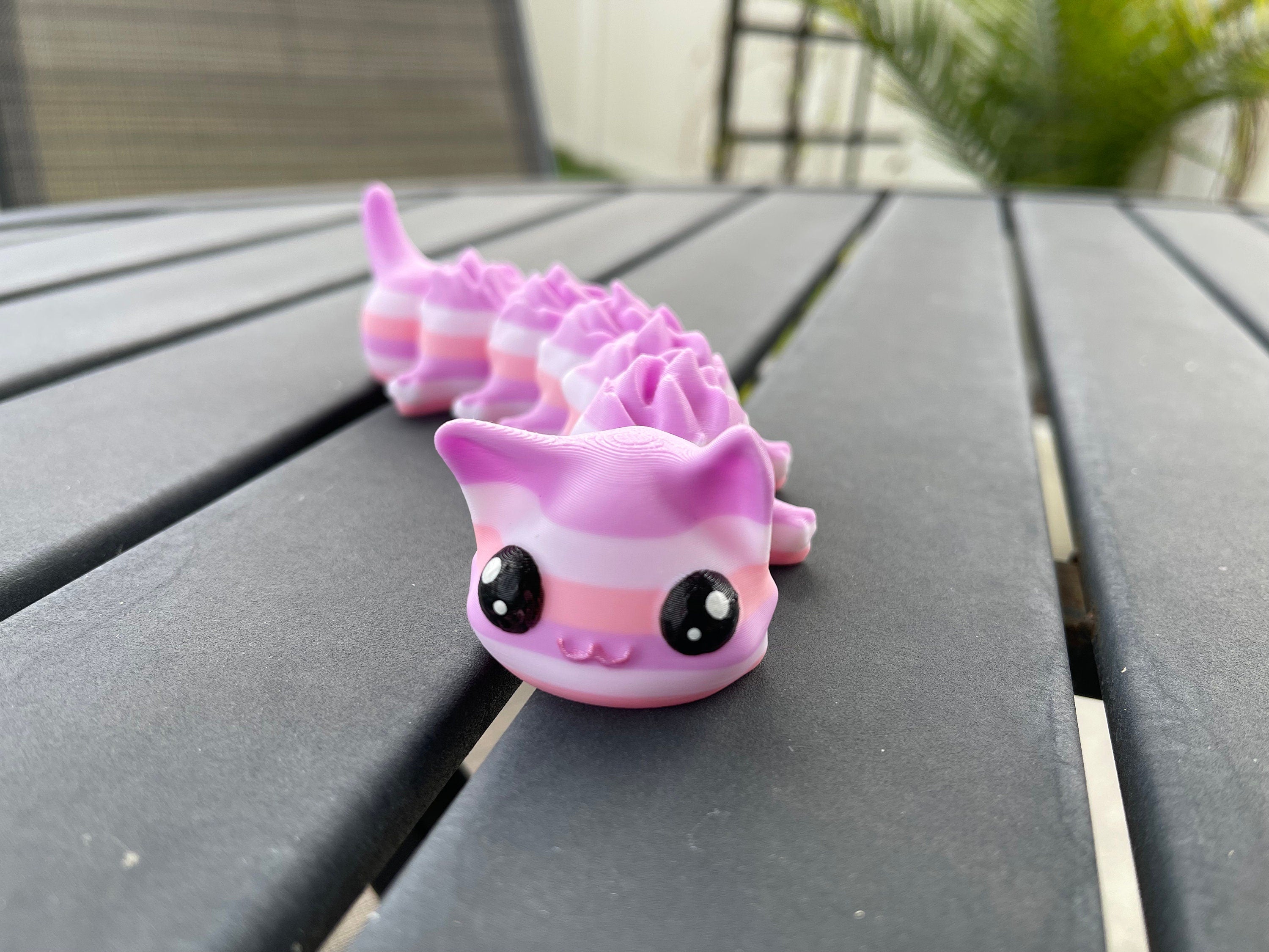 3D Print Cute Cat-erpillar Cat Caterpillar Gift Fidget Toy Decor-Create Fantasy Crafts