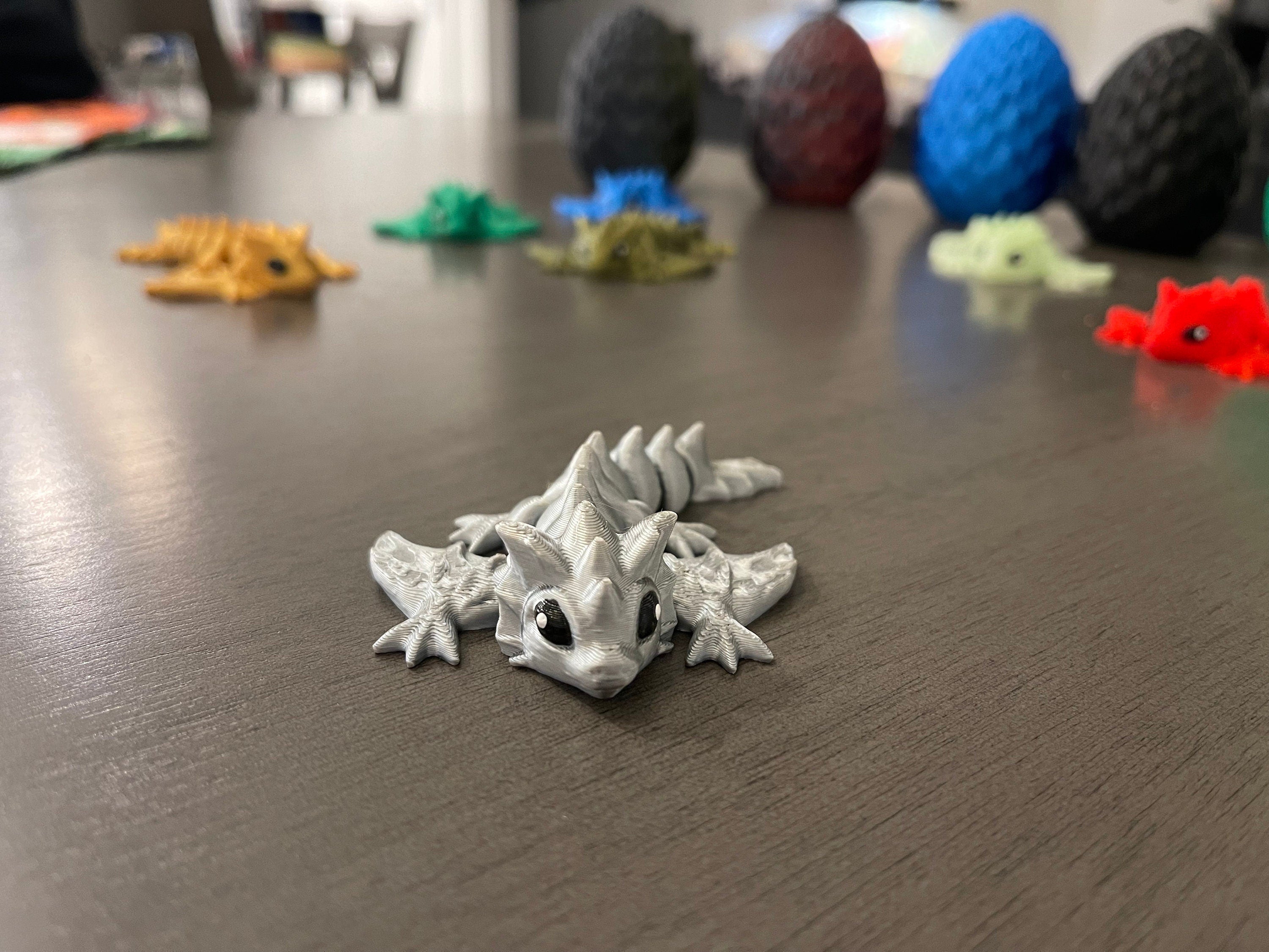 3D Print Small Dragon Egg with Tiny Articulating Dragon You Choose Color Dragon and Egg Customizable Great Gift-Create Fantasy Crafts