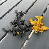Mini Black & Gold Combo 3d Print Articulating Dragons-Create Fantasy Crafts
