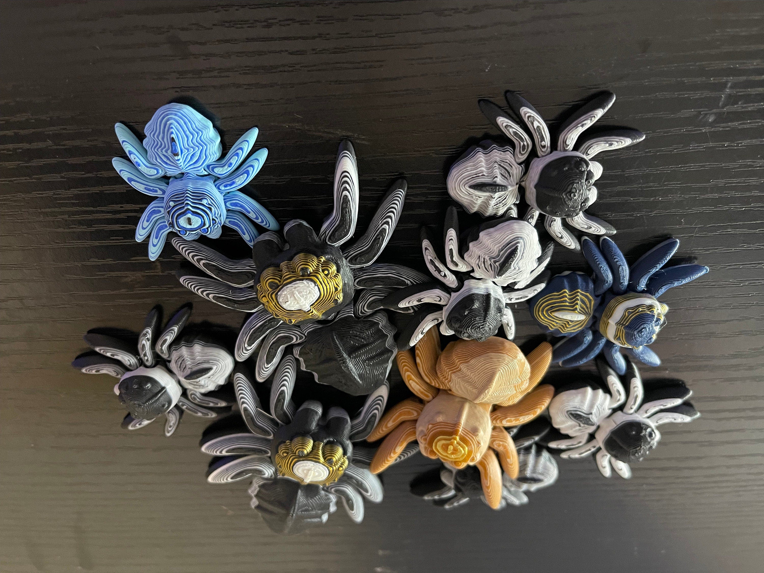 3D Printed Mini Packs - 5 minis per pack. Random Colors. Choose Theme - Sea, Spider, Butt or Axolotl-Create Fantasy Crafts