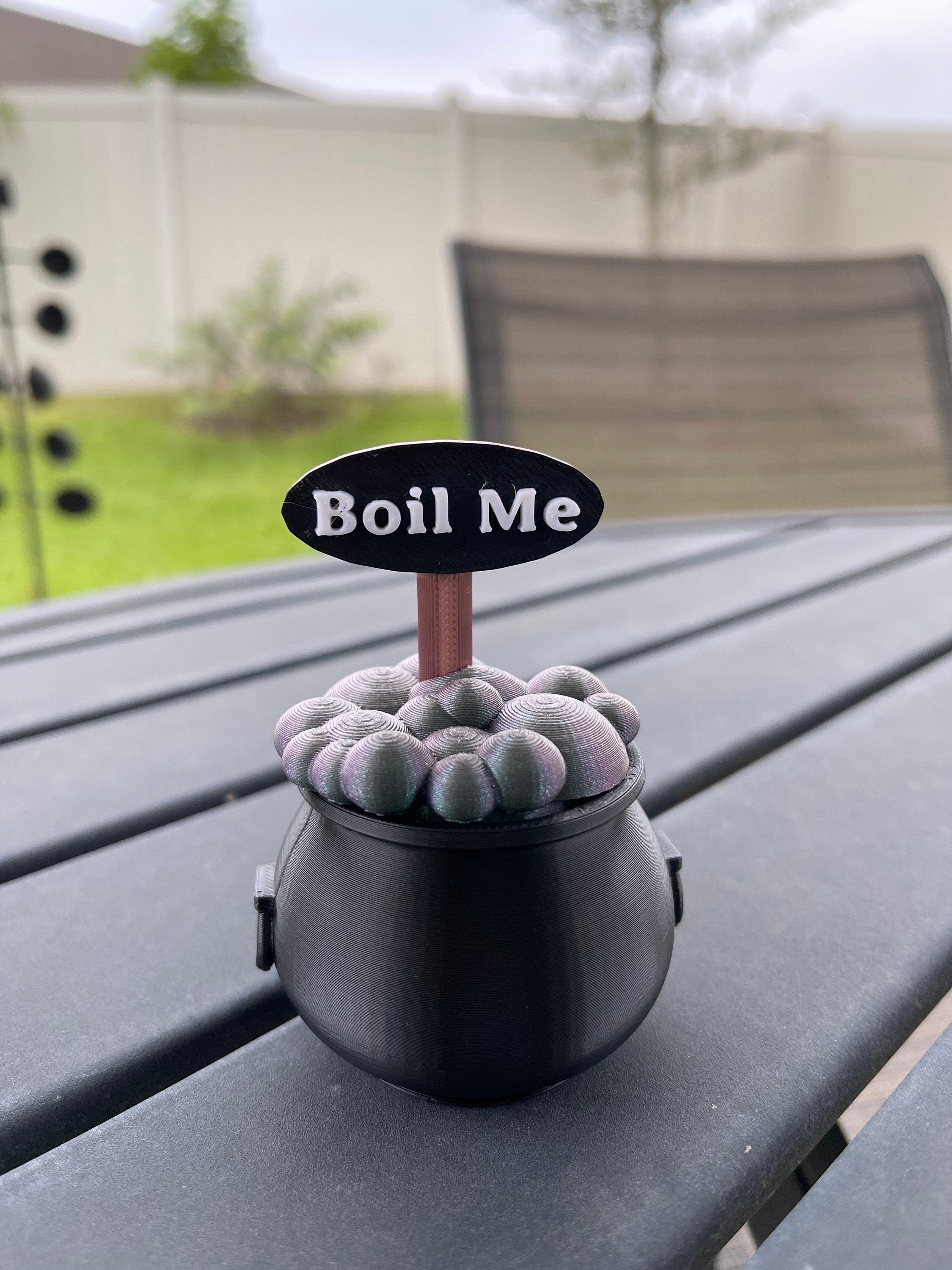3D Print Cauldron with Boil Me or Blessed sign-Create Fantasy Crafts