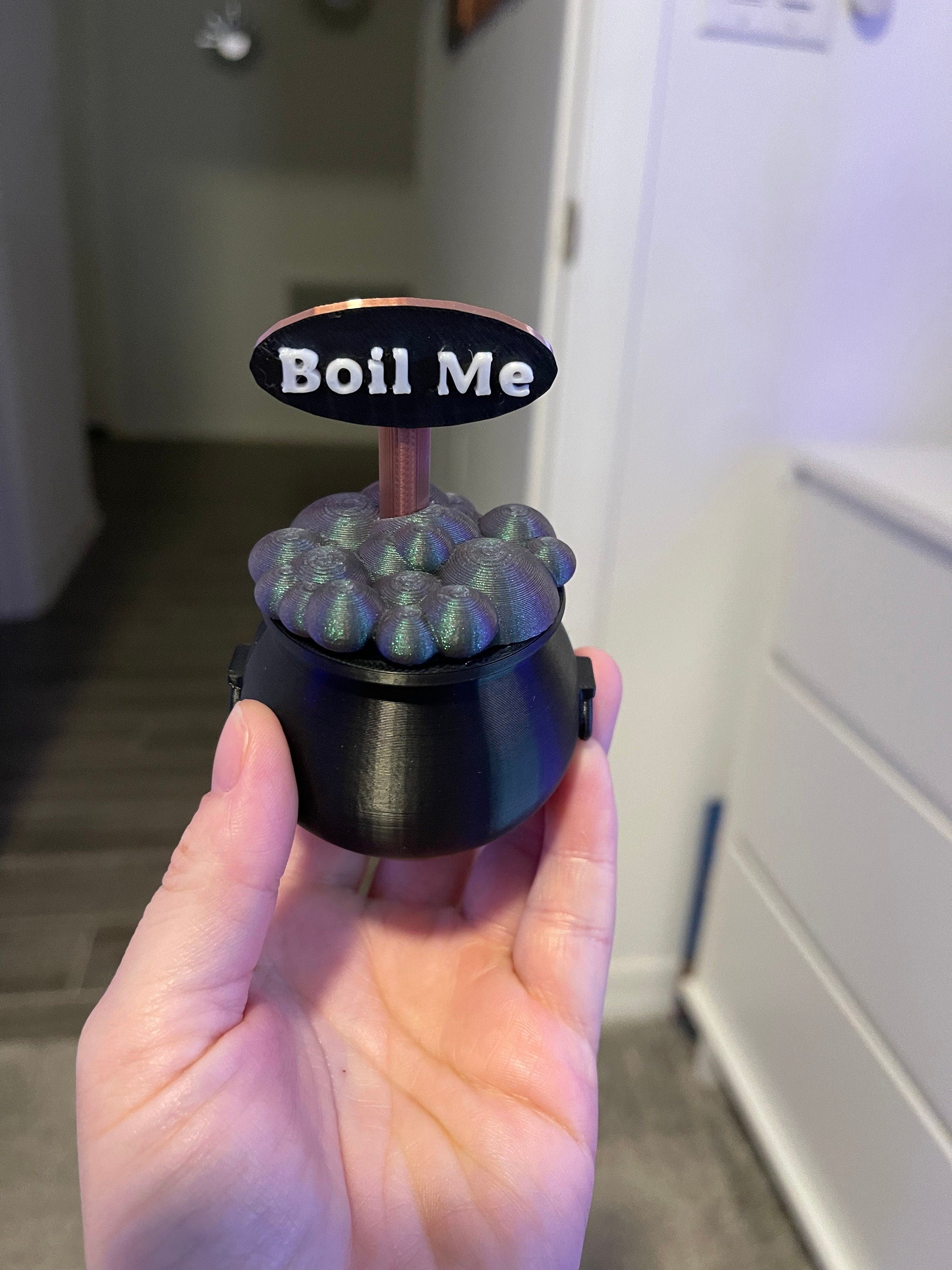 3D Print Cauldron with Boil Me or Blessed sign-Create Fantasy Crafts