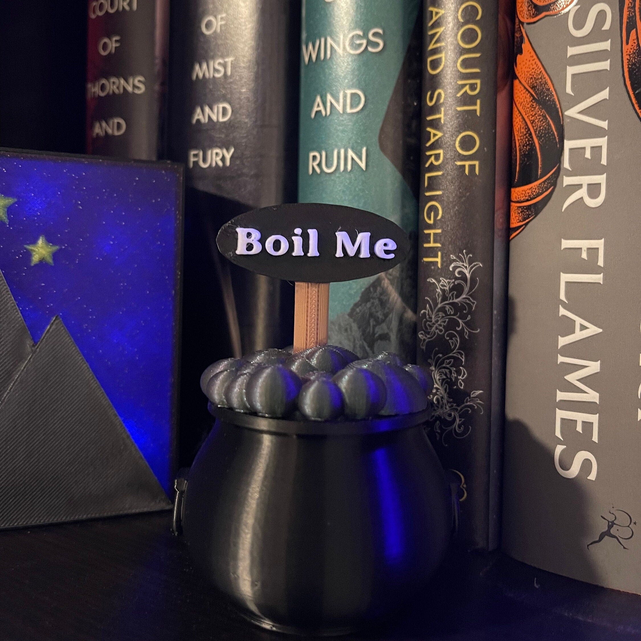 3D Print Cauldron with Boil Me or Blessed sign-Create Fantasy Crafts