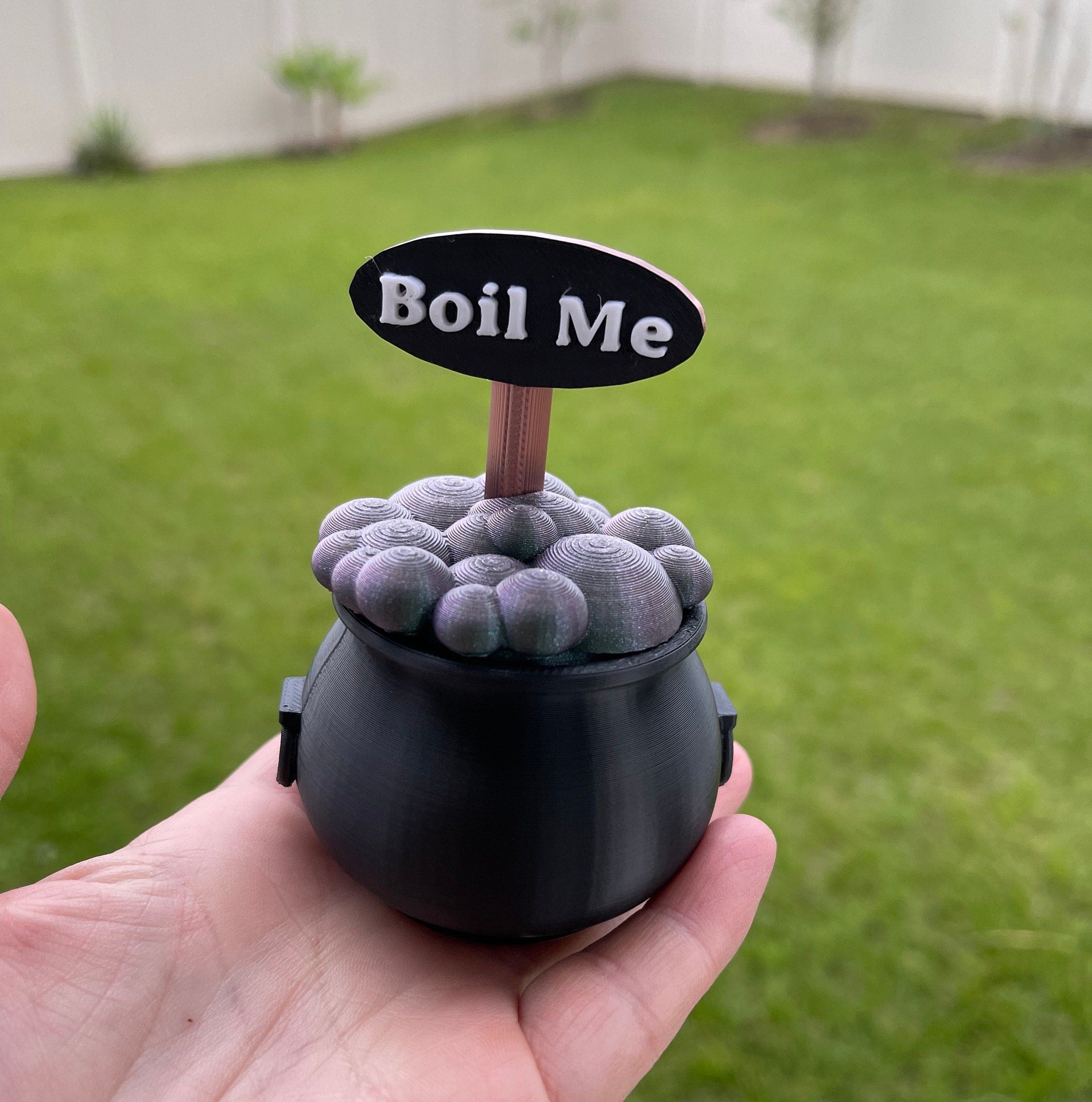 3D Print Cauldron with Boil Me or Blessed sign-Create Fantasy Crafts