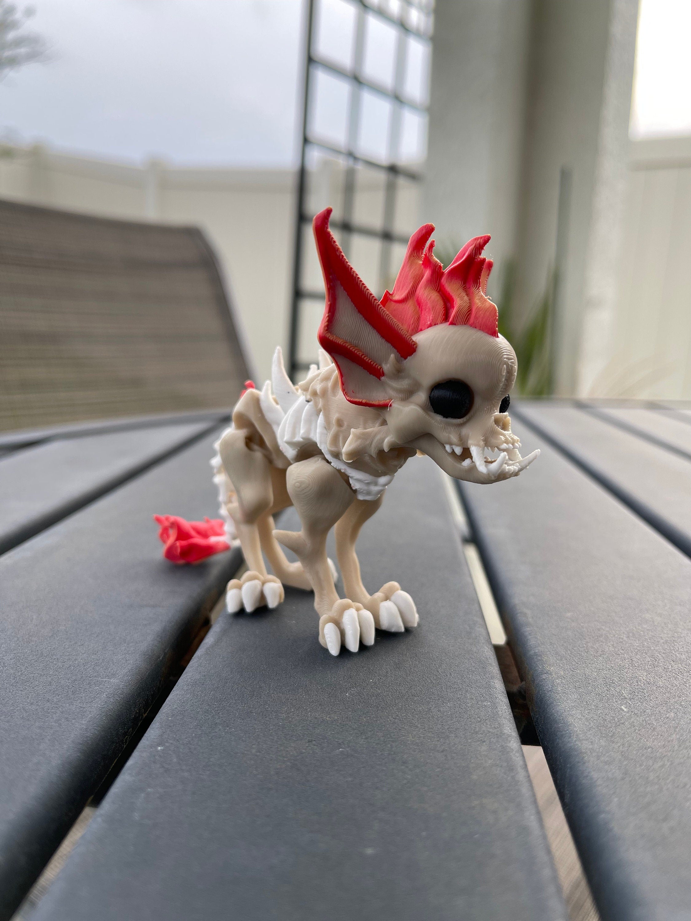 Hellhound Chihuahua Dog Articulated 3D Printed Desk Horror Goth Decor Fidget Creepy Cute-Create Fantasy Crafts