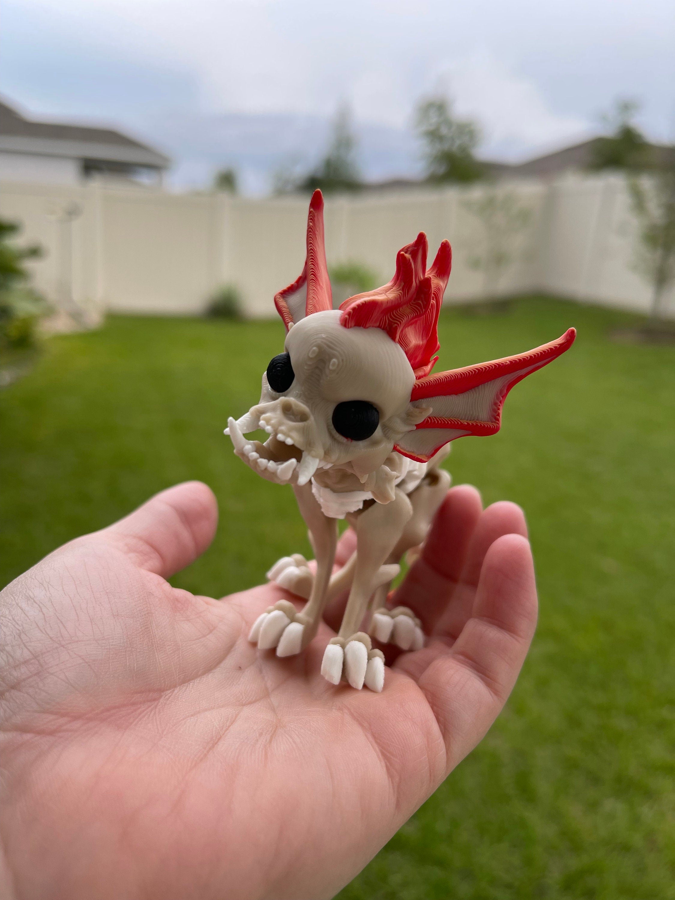 Hellhound Chihuahua Dog Articulated 3D Printed Desk Horror Goth Decor Fidget Creepy Cute-Create Fantasy Crafts