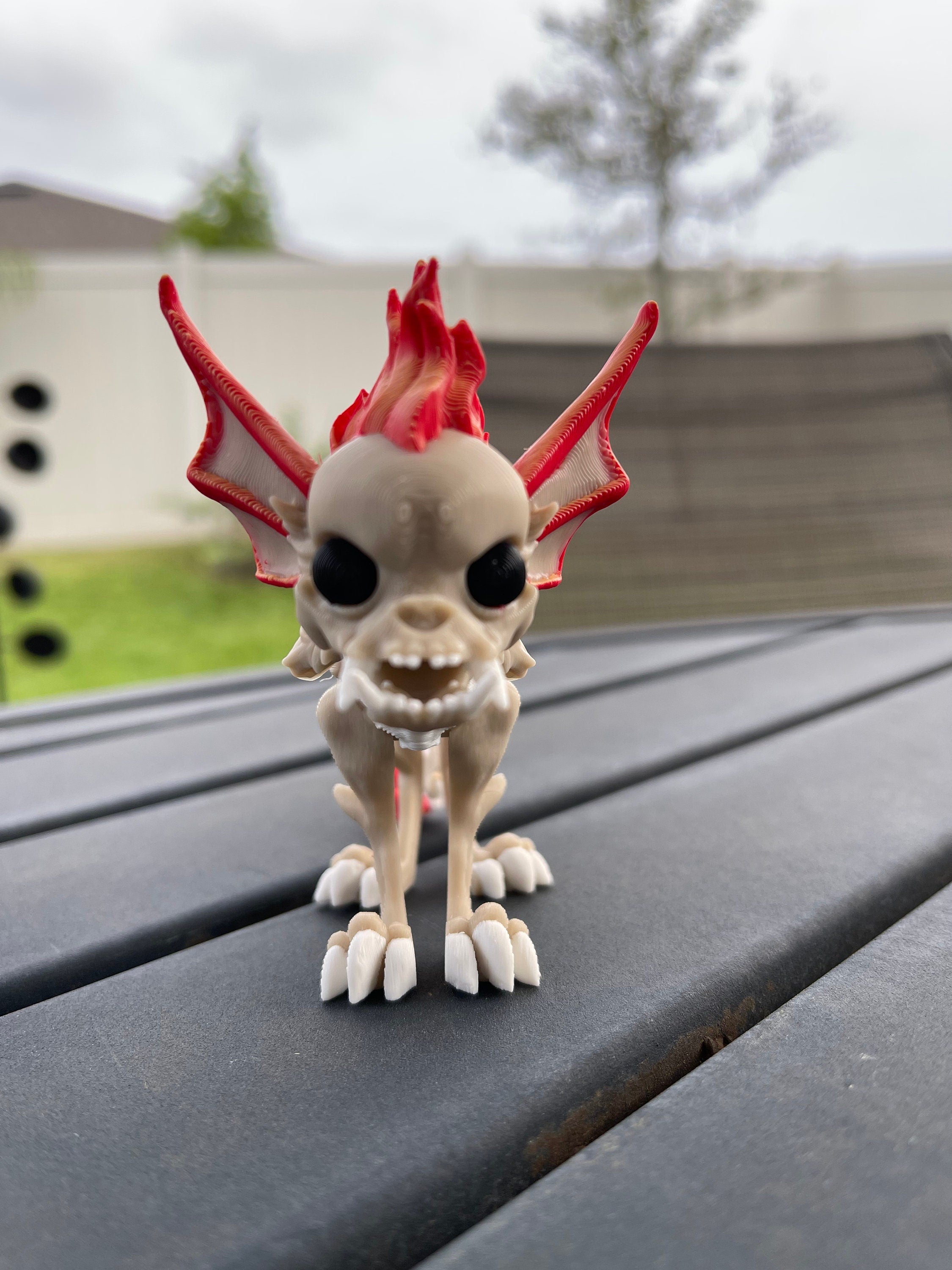 Hellhound Chihuahua Dog Articulated 3D Printed Desk Horror Goth Decor Fidget Creepy Cute-Create Fantasy Crafts