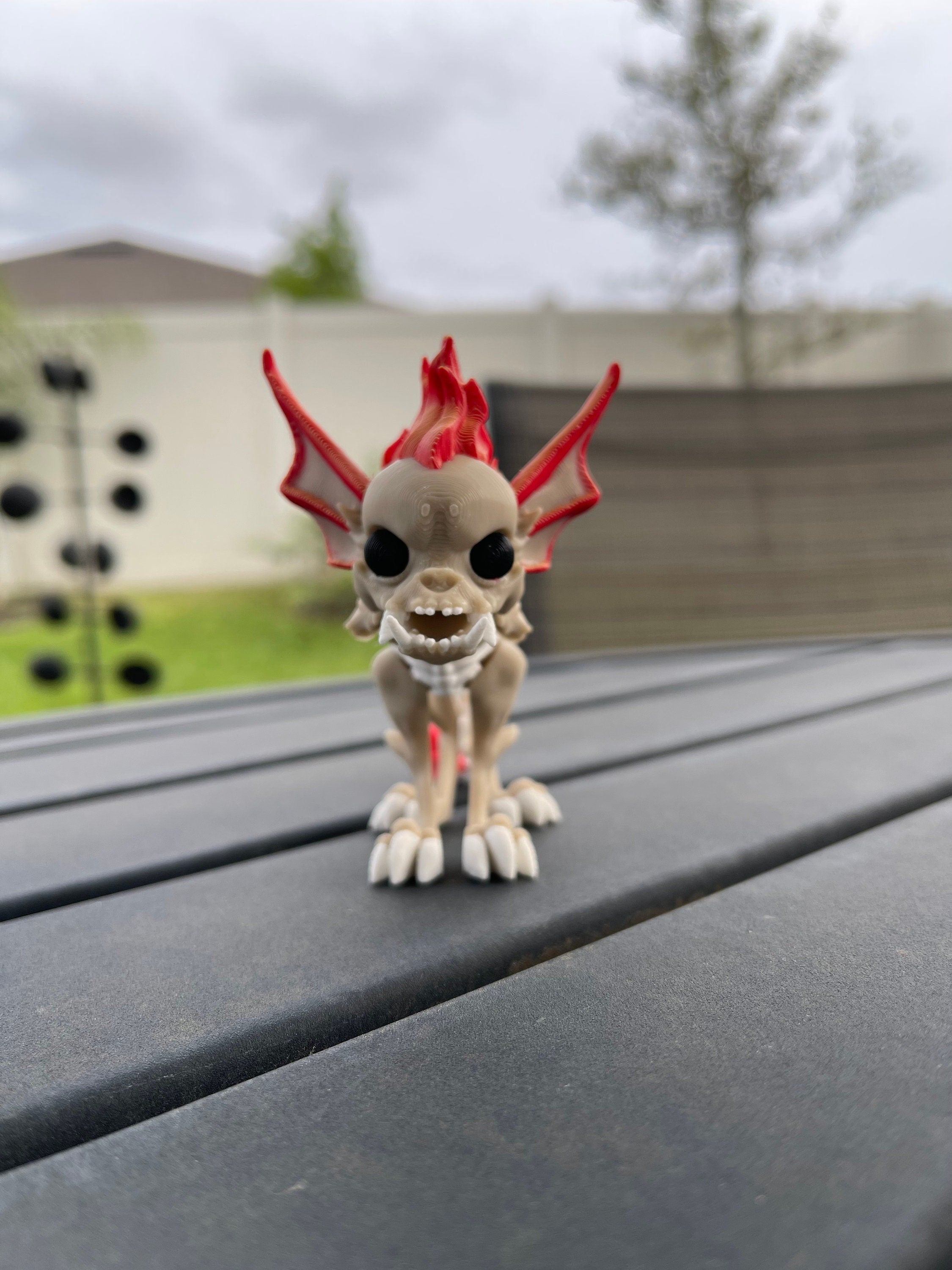 Hellhound Chihuahua Dog Articulated 3D Printed Desk Horror Goth Decor Fidget Creepy Cute-Create Fantasy Crafts