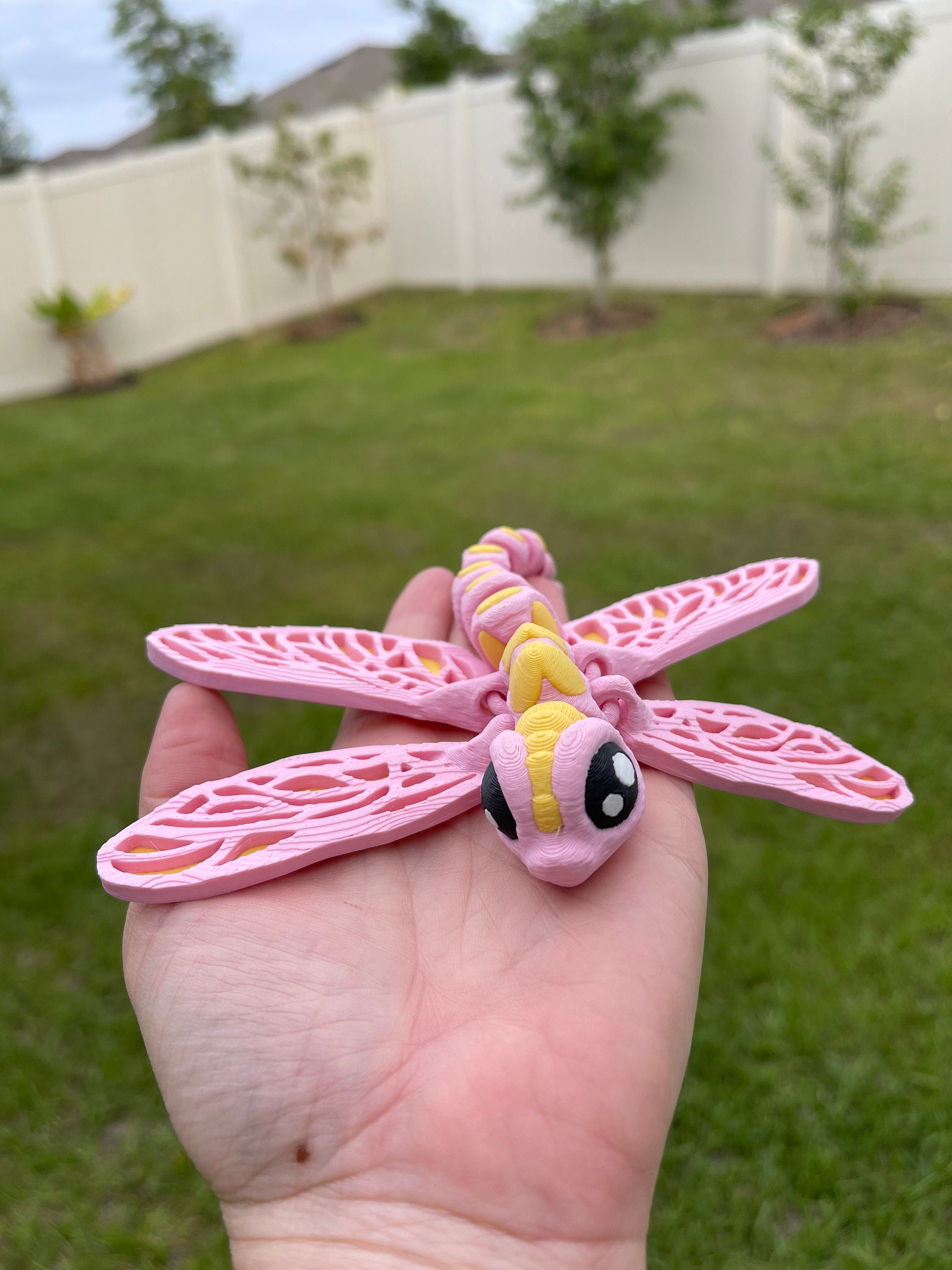 Dragonfly Articulating 3D Print Customizable Choose Color-Create Fantasy Crafts
