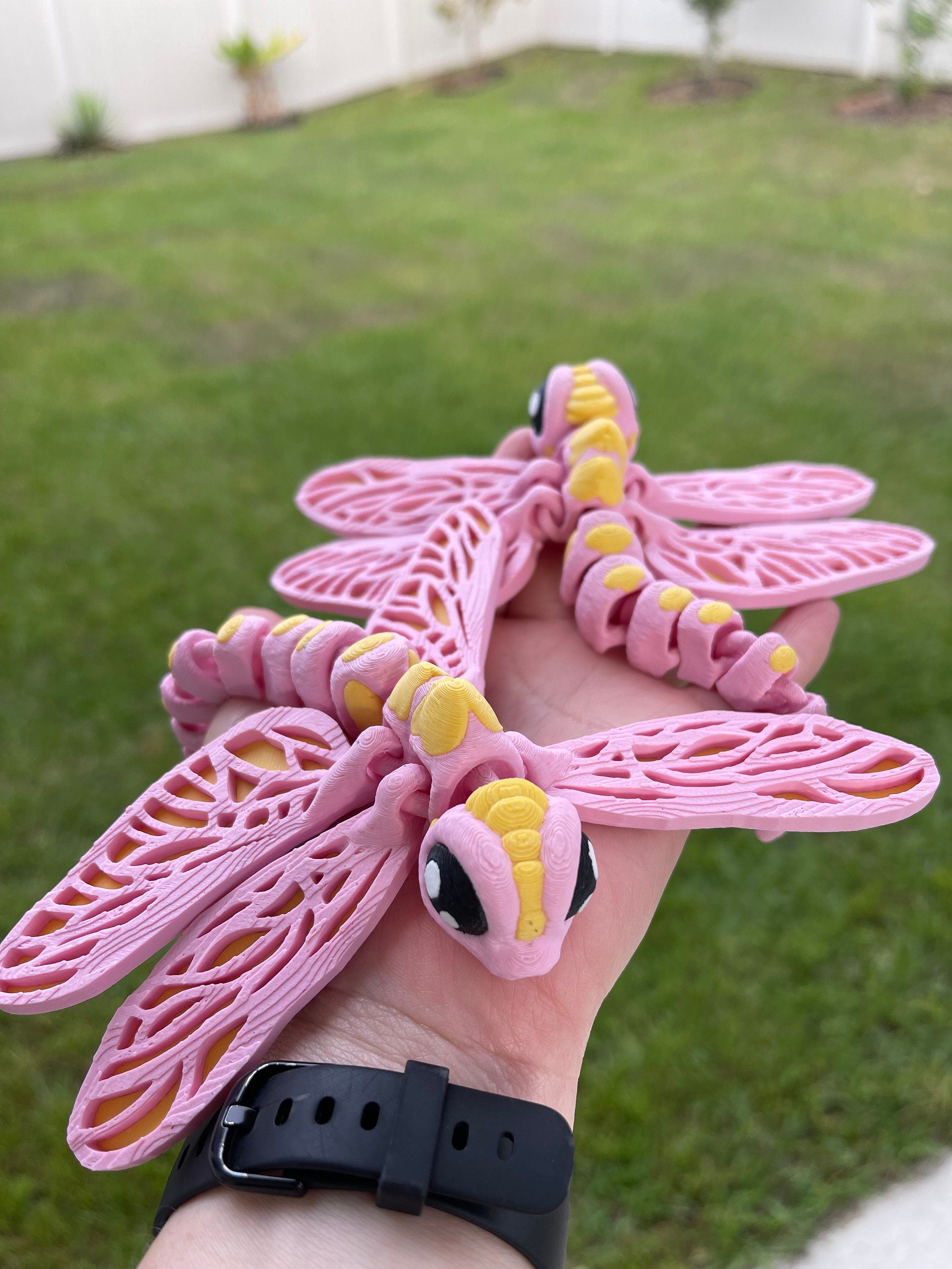 Dragonfly Articulating 3D Print Customizable Choose Color-Create Fantasy Crafts