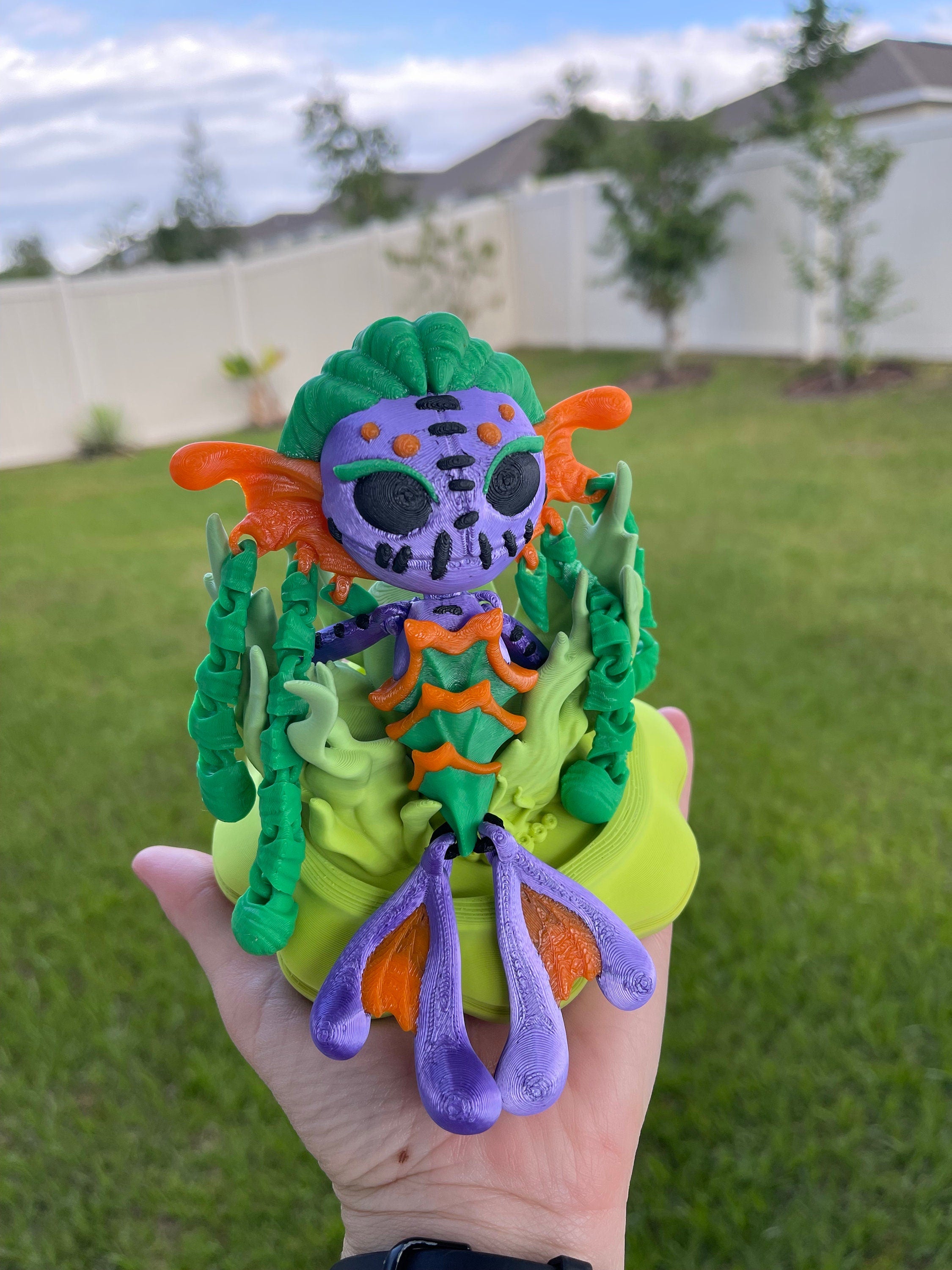 Creepy Mermaid Doll Articulated 3D Print Includes Stand Desk Decor Horror Goth Fidget Creepy Cute-Create Fantasy Crafts