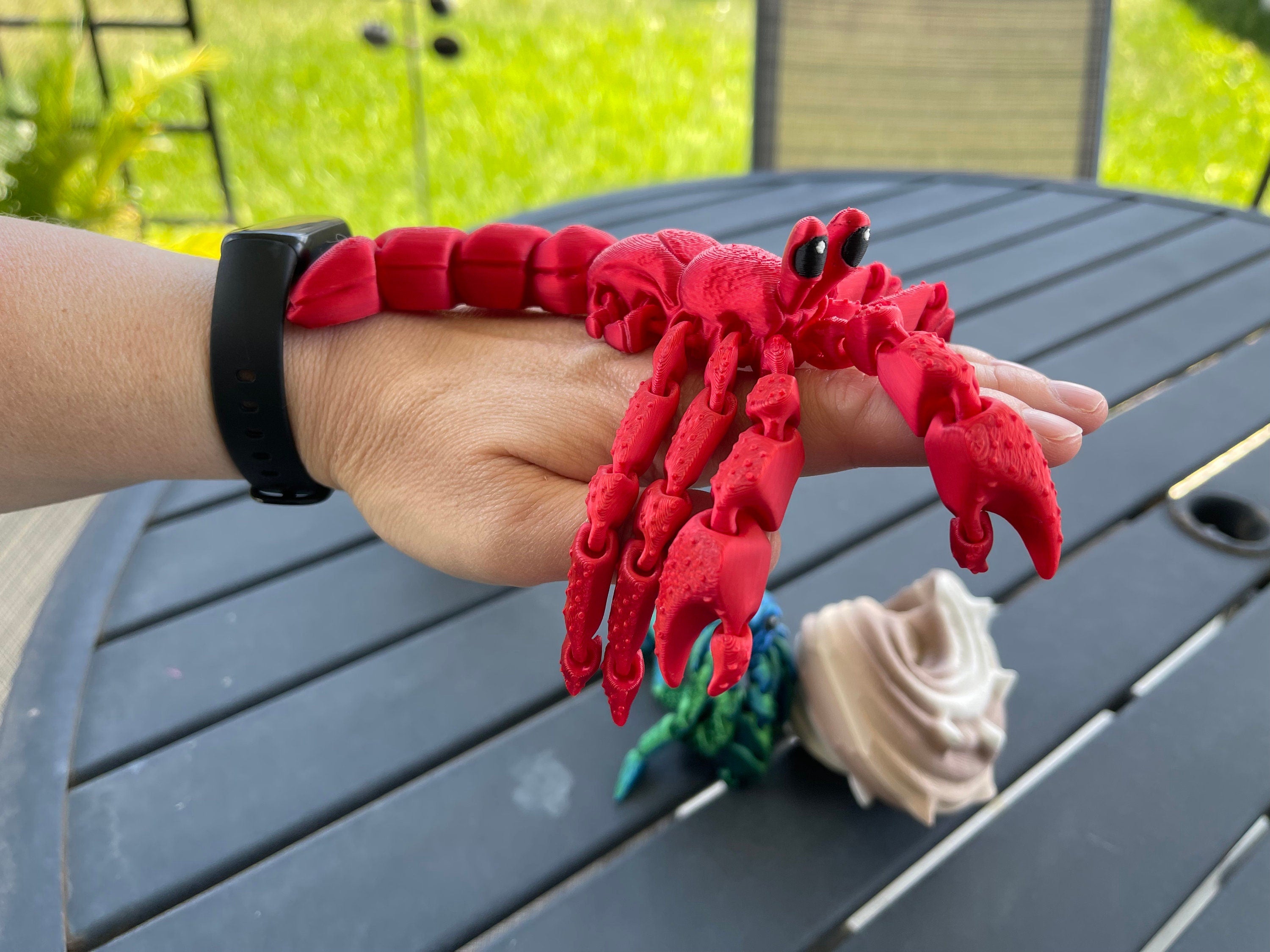 Articulating Hermit Crab in Shell 3D Print You Choose Color Crab and Shell Customizable Great Gift-Create Fantasy Crafts