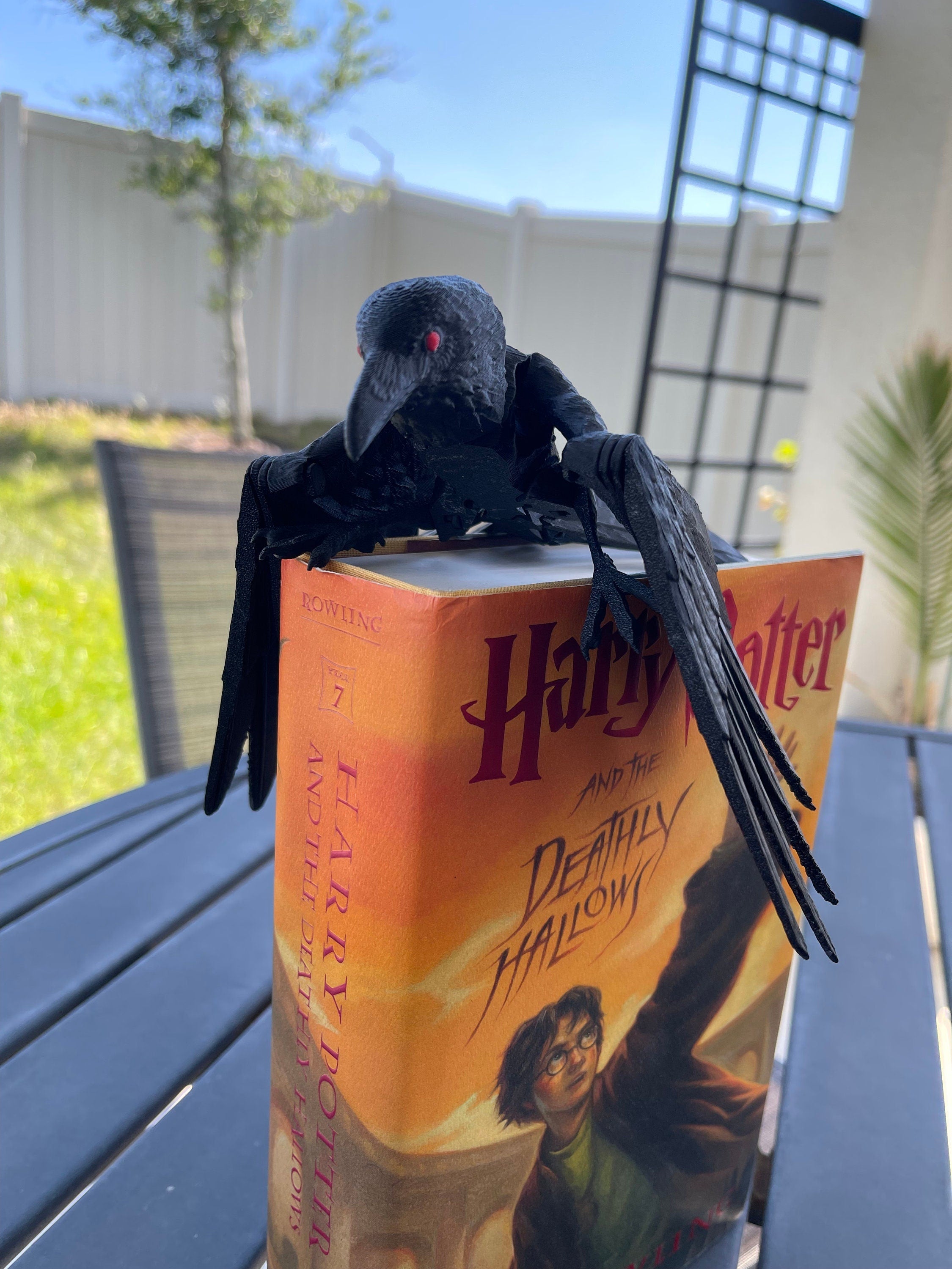 Raven 3D Print Customizable You Choose Color Stand Alone or with Skull to stand on-Create Fantasy Crafts