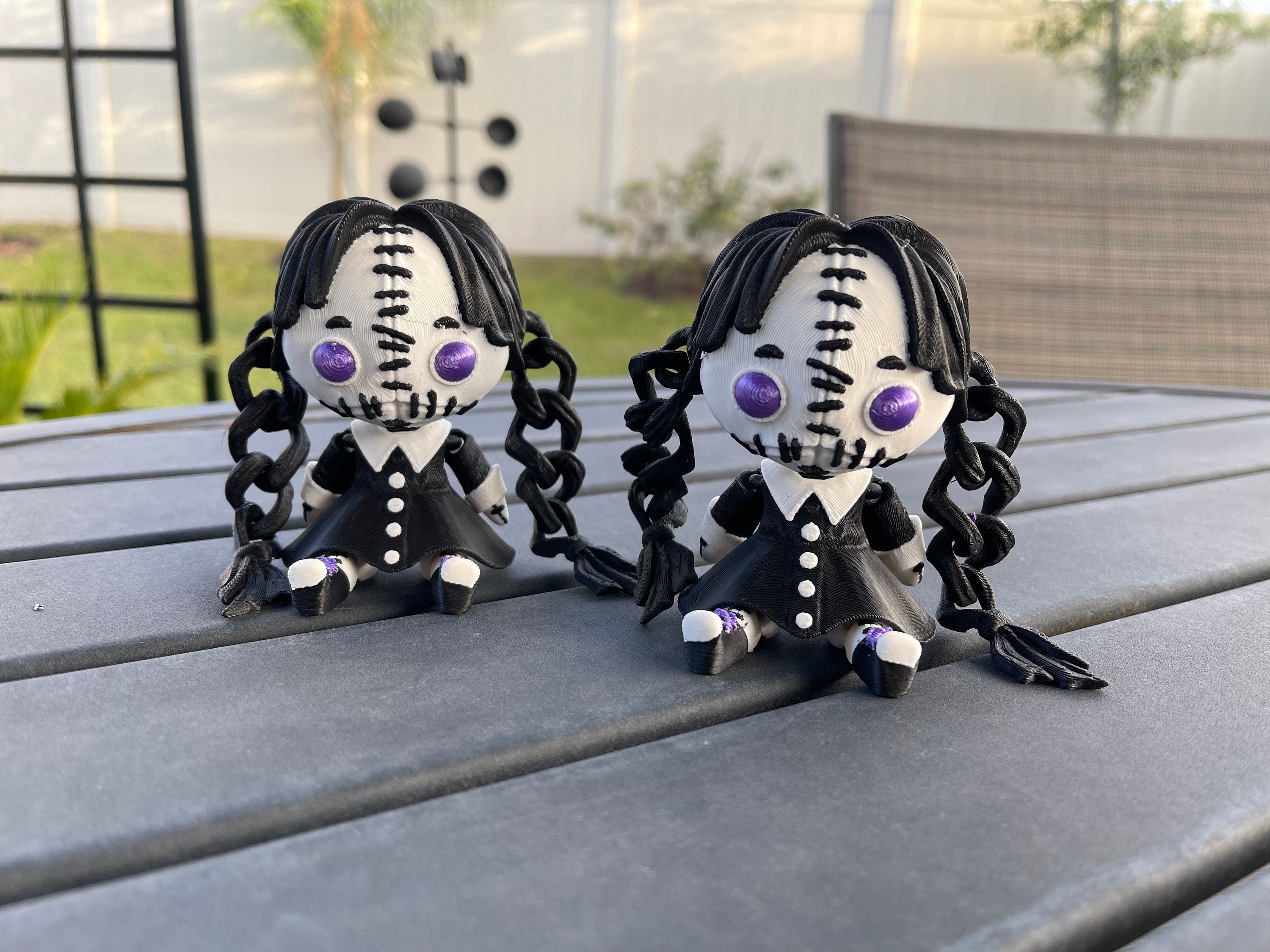 Creepy Wednesday Inspired Doll Articulated 3D Printed Voodoo Doll Desk Decor Horror Goth Fidget Creepy Cute-Create Fantasy Crafts