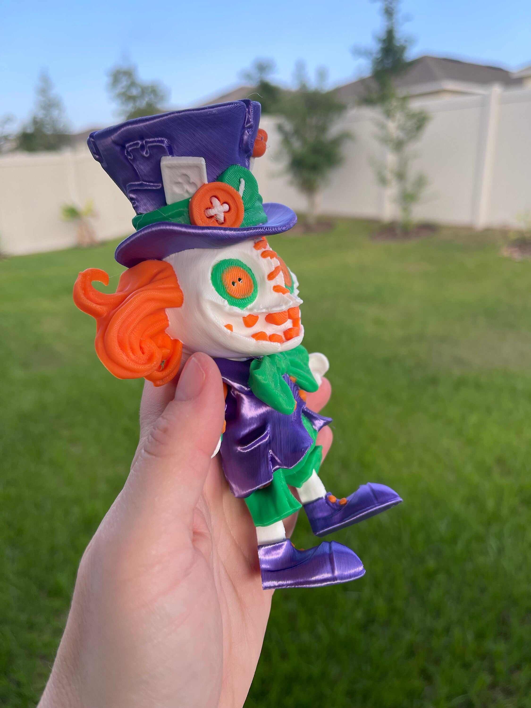 Creepy Hatter Inspired Doll Articulated 3D Printed Voodoo Doll Desk Decor Horror Goth Fidget Creepy Cute-Create Fantasy Crafts