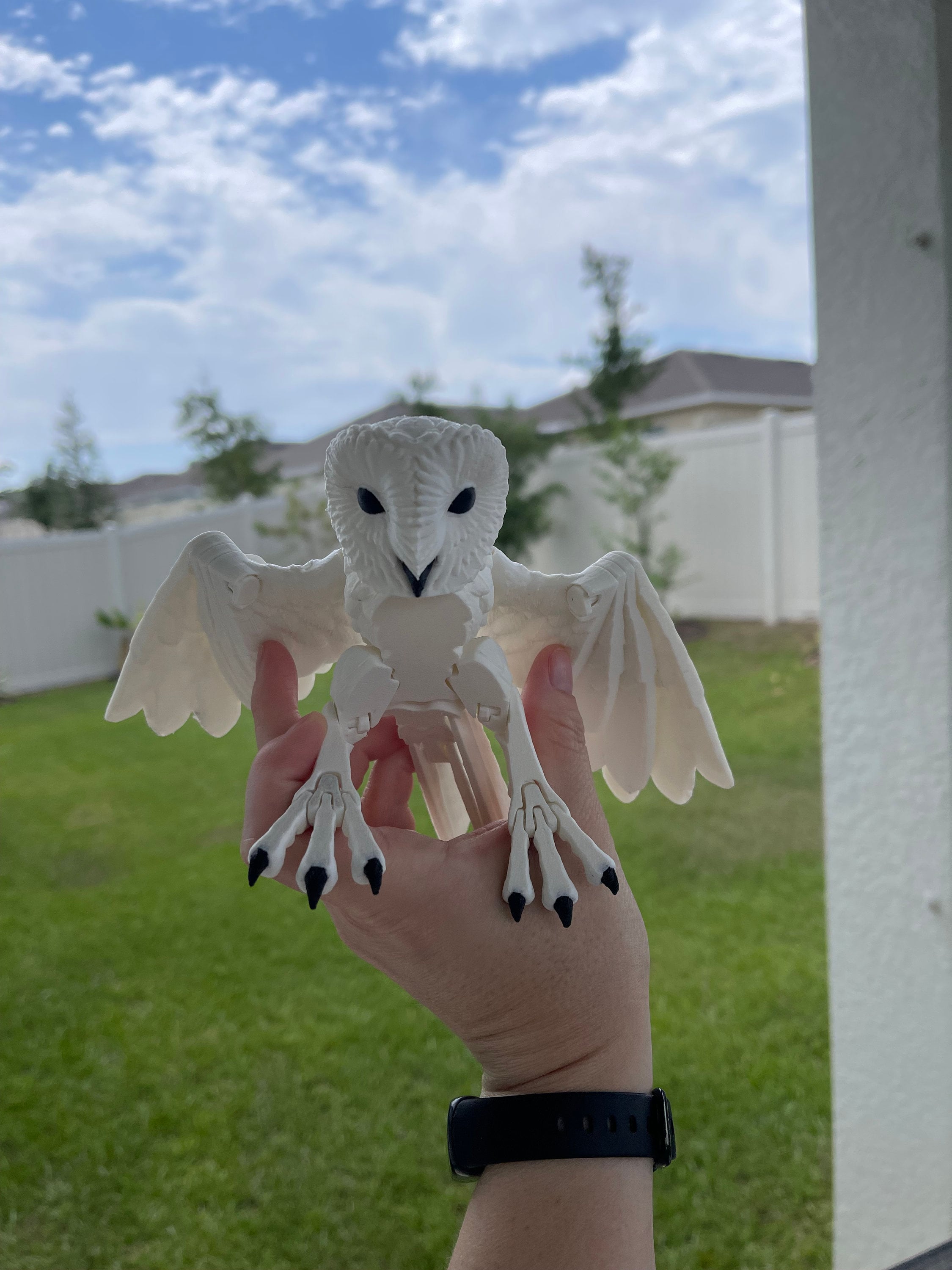 White Owl - Barn Owl - 3D Print Bookshelf Bookish Movie Decor-Create Fantasy Crafts
