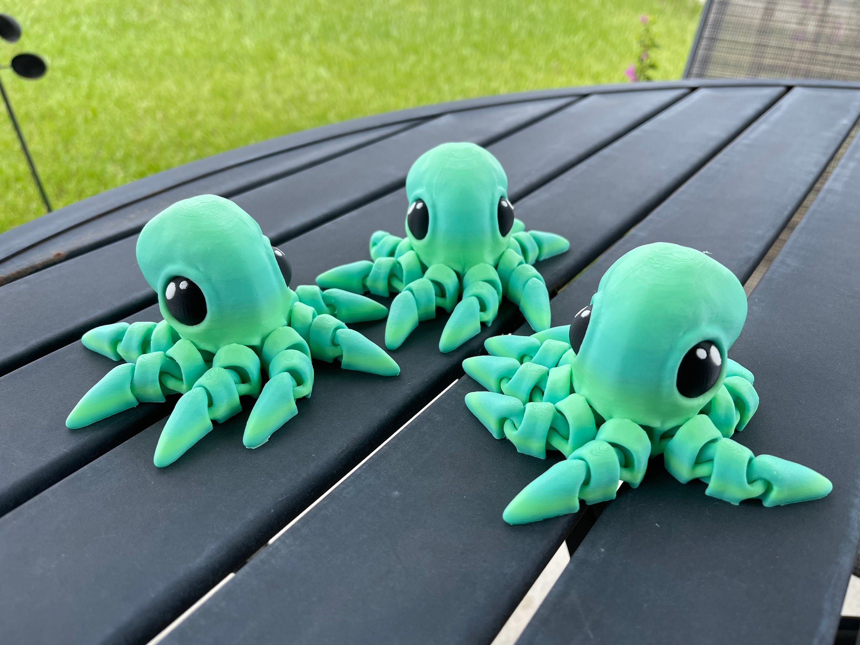 Octopus 3D Printed Articulating Small Octopus Customizable Choose Color-Create Fantasy Crafts
