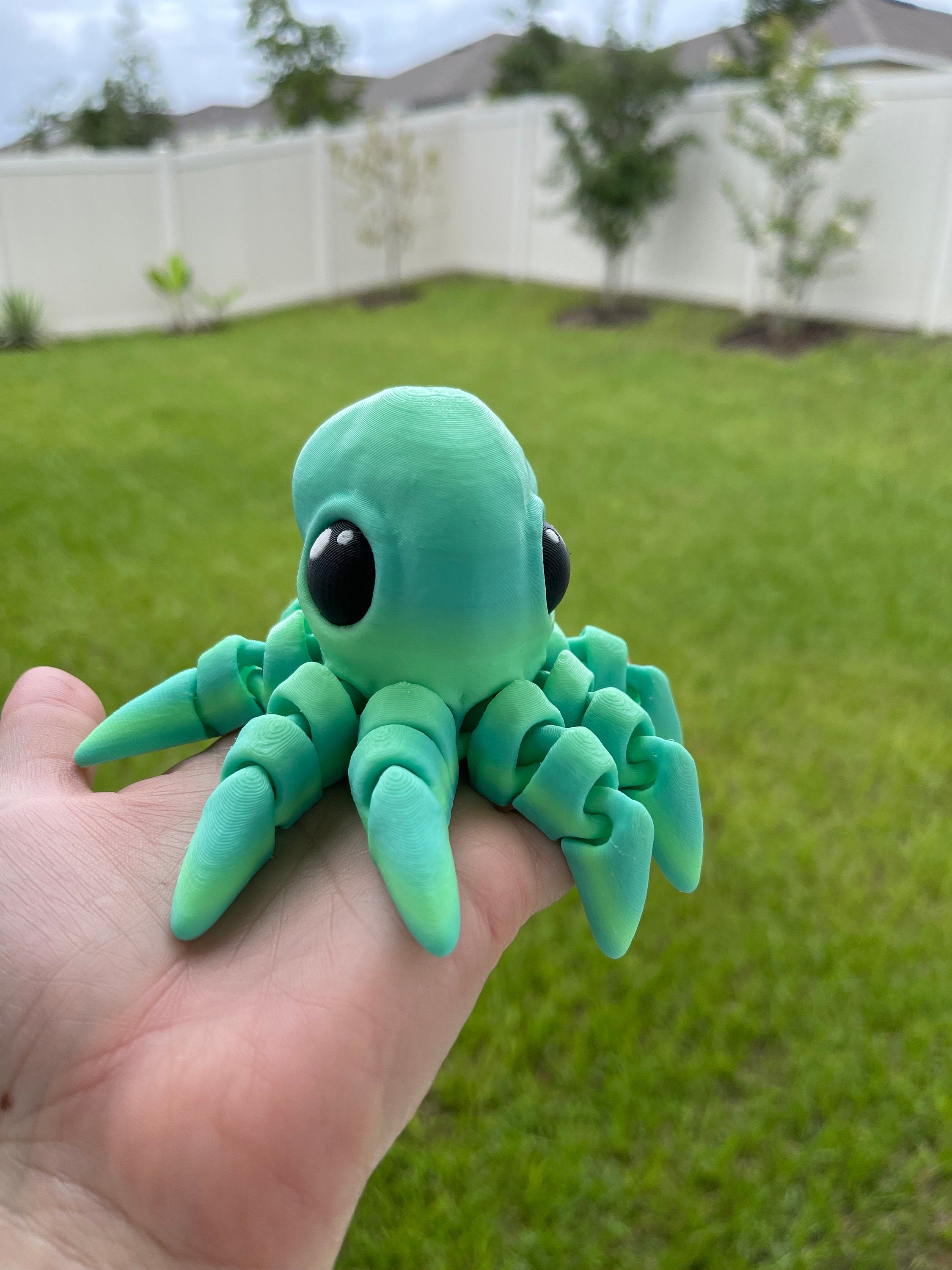 Octopus 3D Printed Articulating Small Octopus Customizable Choose Color-Create Fantasy Crafts