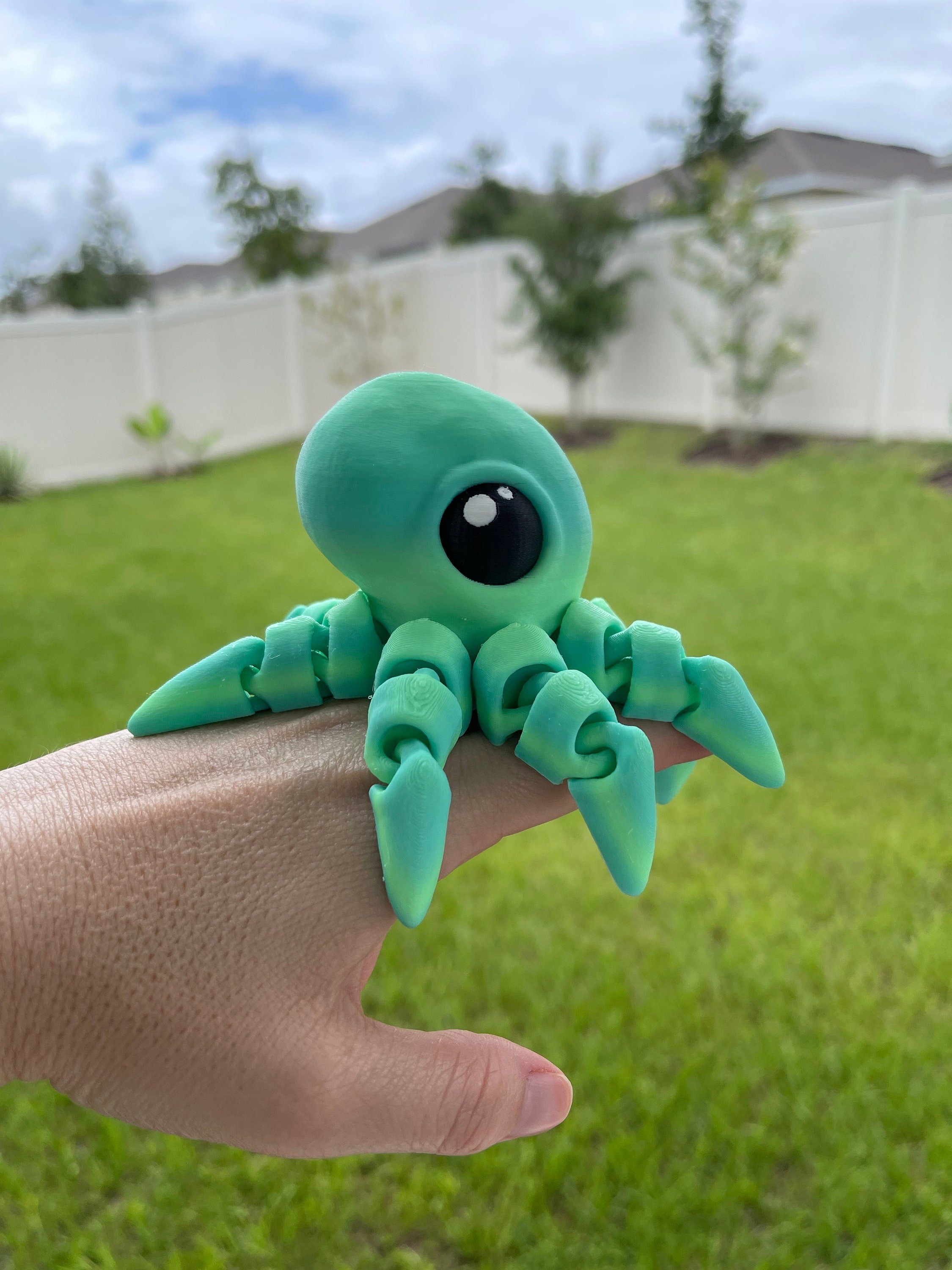 Octopus 3D Printed Articulating Small Octopus Customizable Choose Color-Create Fantasy Crafts