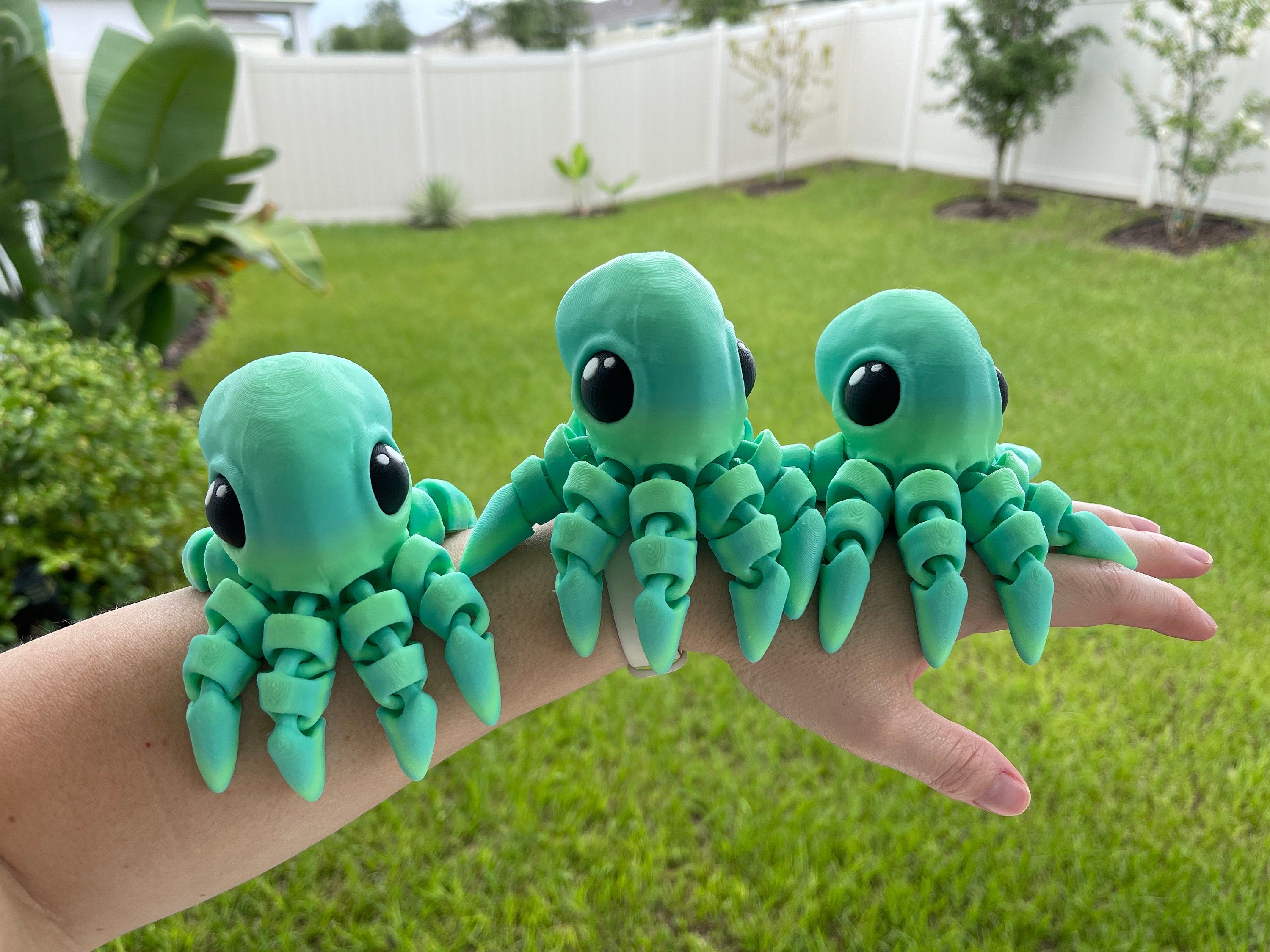 Octopus 3D Printed Articulating Small Octopus Customizable Choose Color-Create Fantasy Crafts