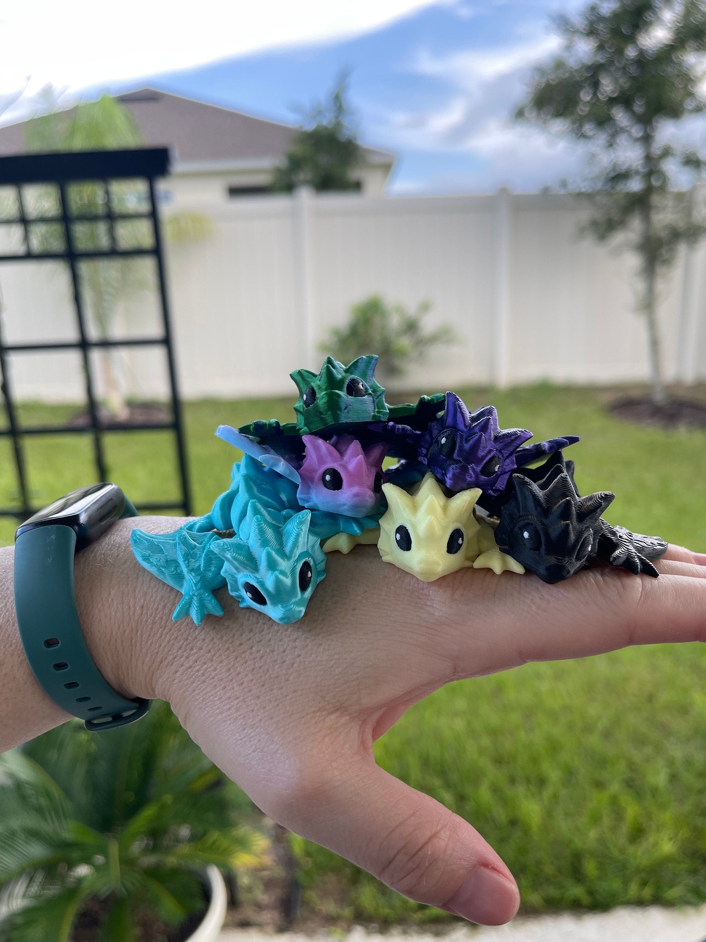3D Print Mini Articulating Dragon Customizable You Choose Color-Create Fantasy Crafts