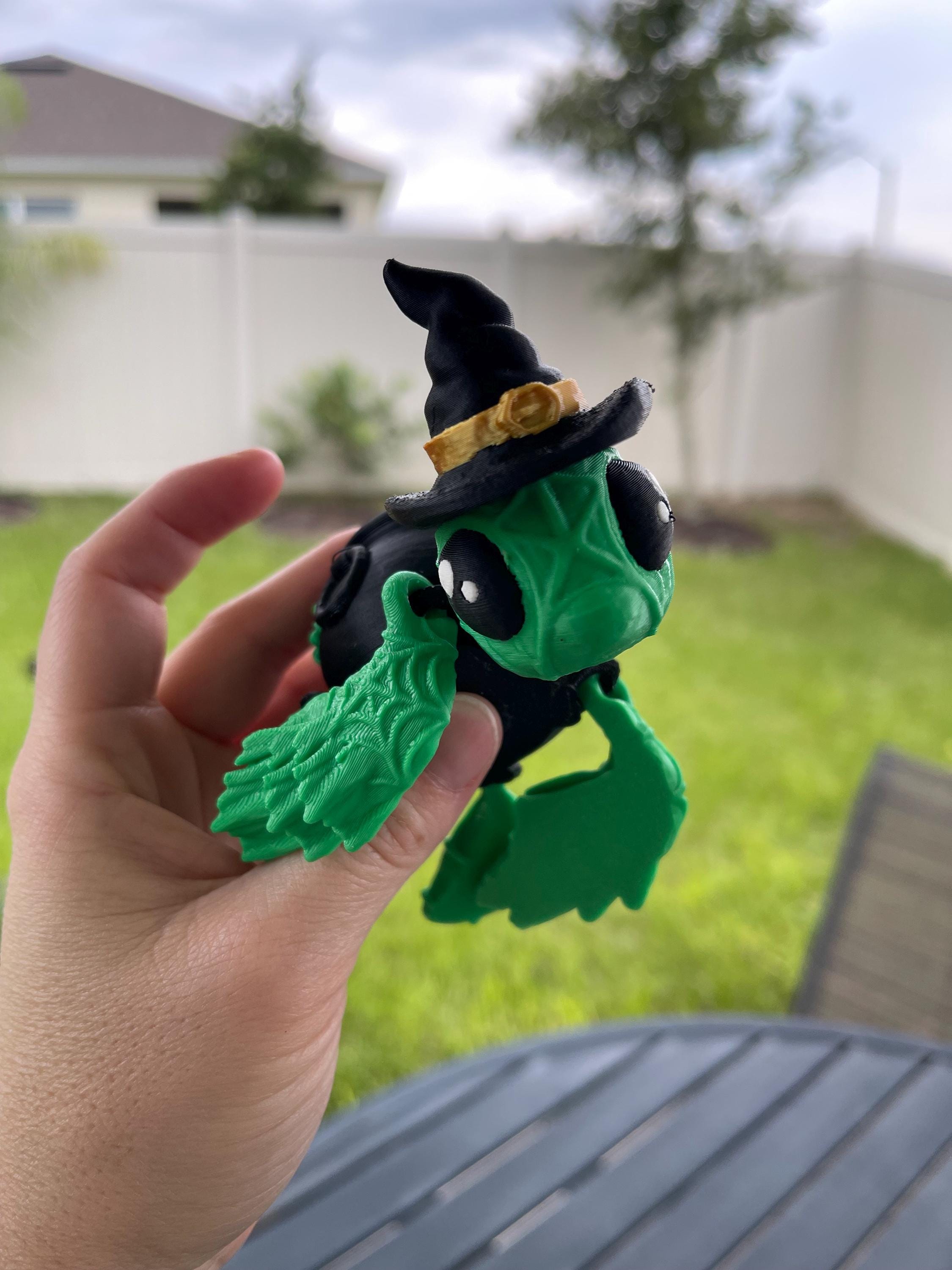 Witch Turtle 3D Printed Articulating Customizable Choose Color-Create Fantasy Crafts