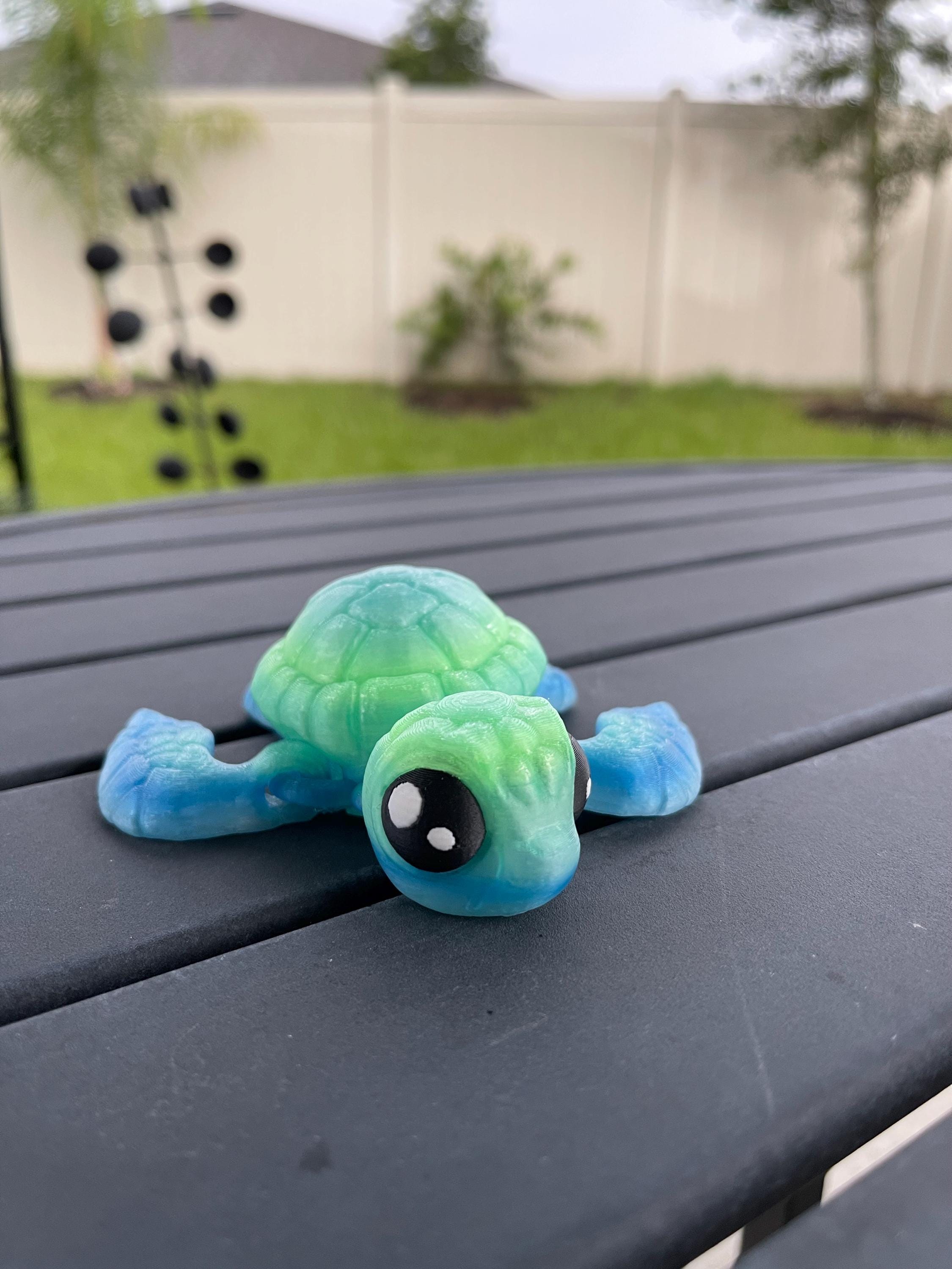 Cute Sea Turtle 3D Printed Articulating Customizable Choose Color-Create Fantasy Crafts