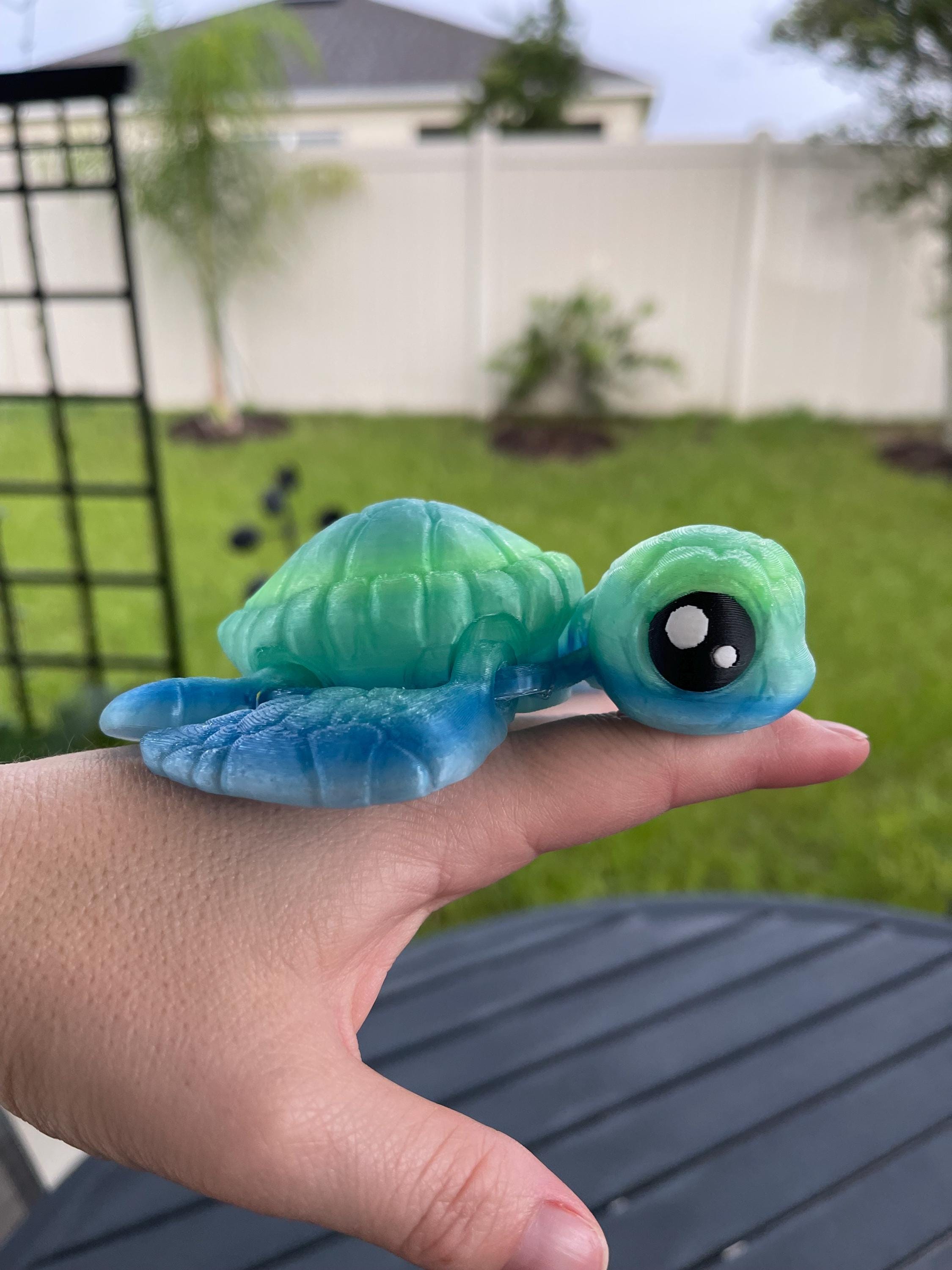 Cute Sea Turtle 3D Printed Articulating Customizable Choose Color-Create Fantasy Crafts