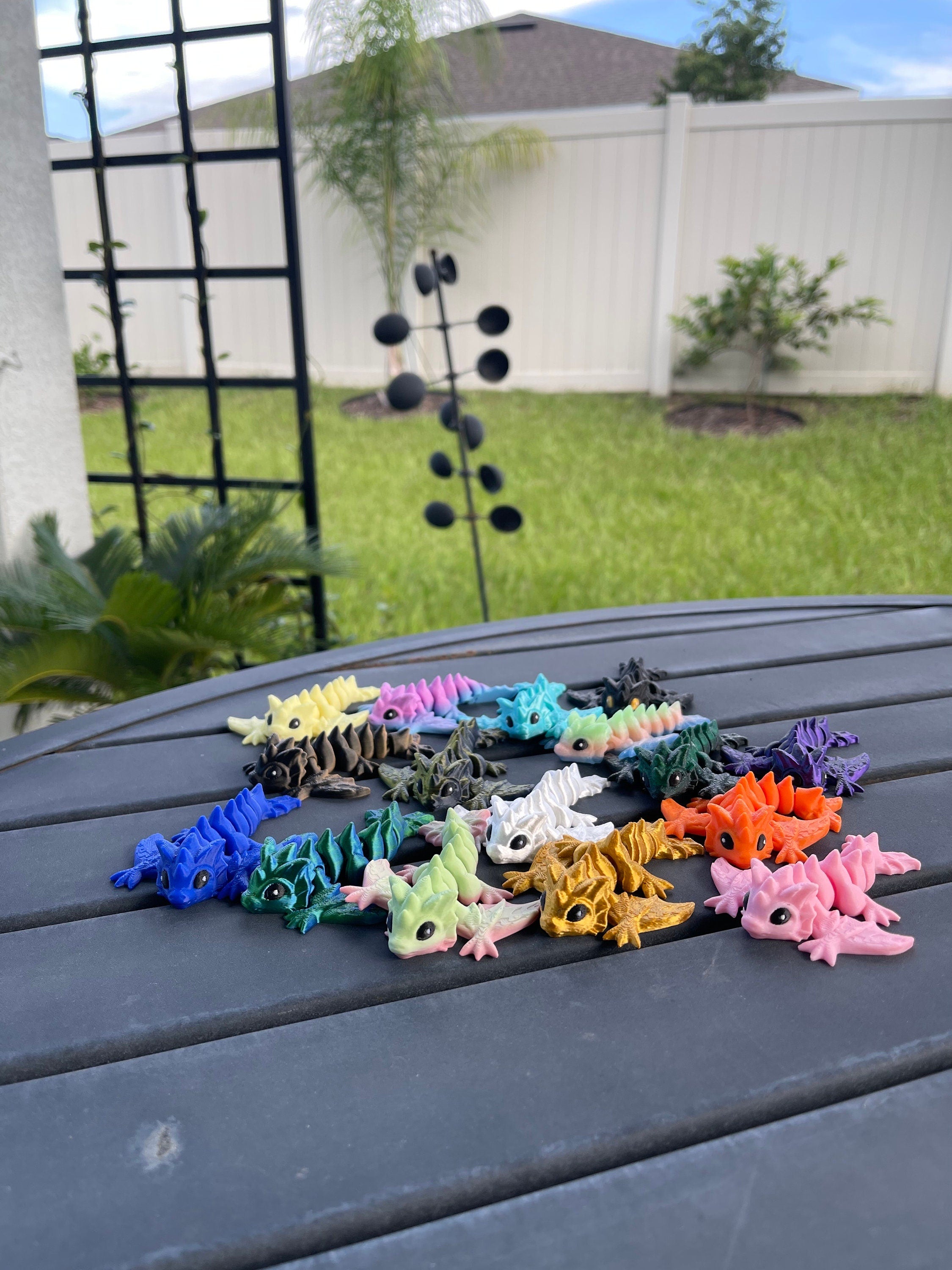 3D Print Mini Articulating Dragon Customizable You Choose Color-Create Fantasy Crafts