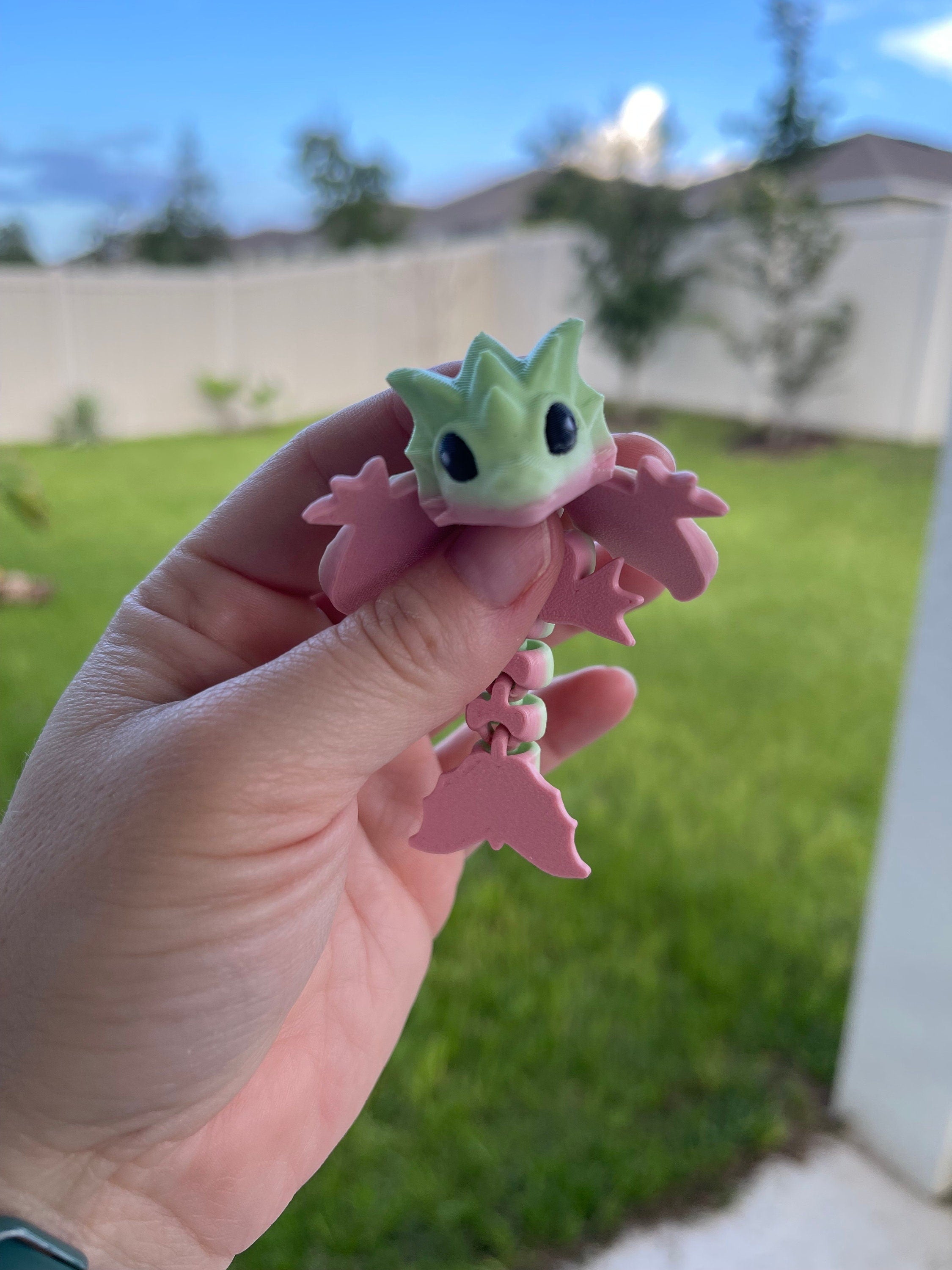 3D Print Mini Articulating Dragon Customizable You Choose Color-Create Fantasy Crafts