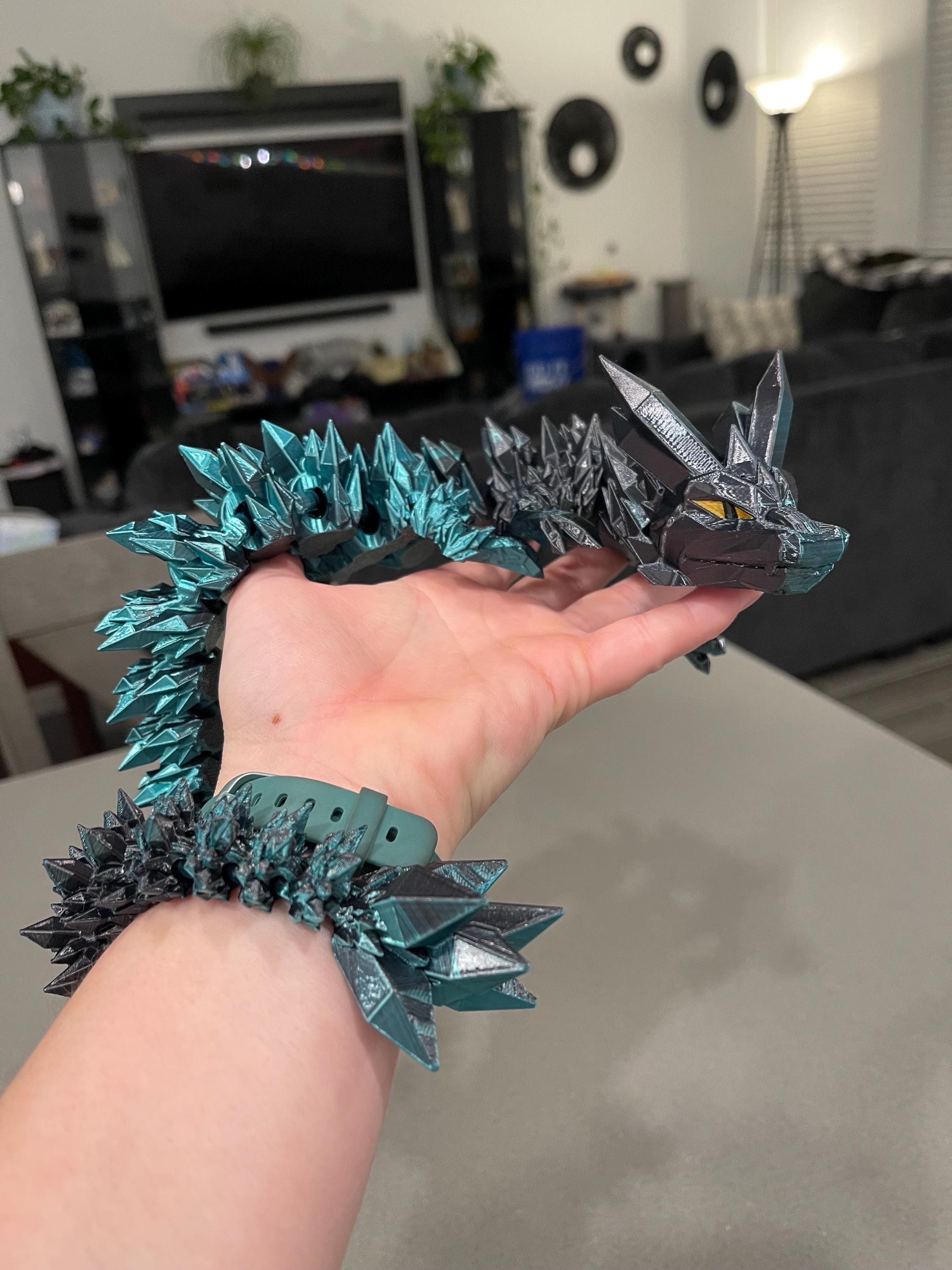 3D Printed Long Articulating Dragon Customizable Choose Color-Create Fantasy Crafts