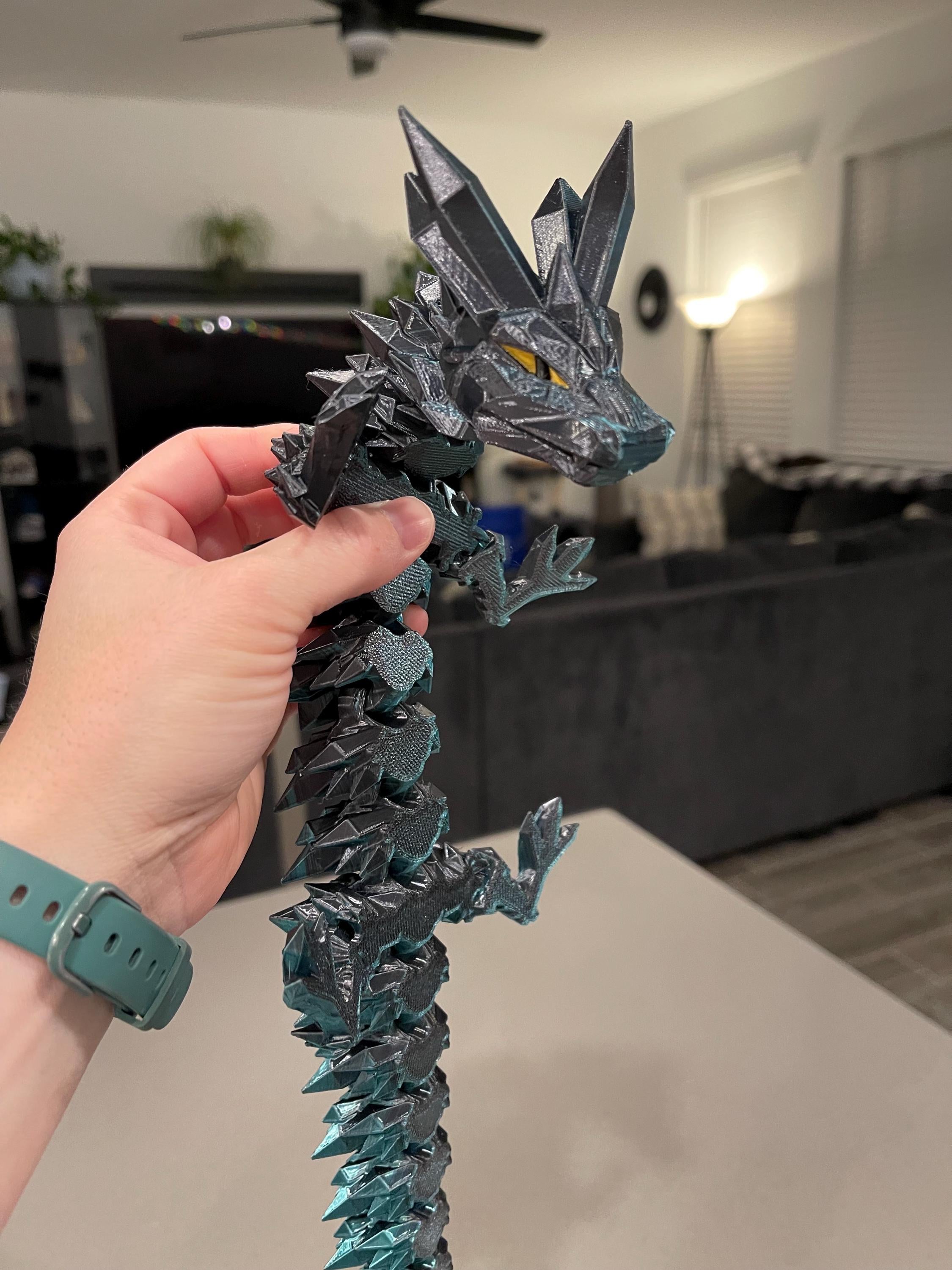 3D Printed Long Articulating Dragon Customizable Choose Color-Create Fantasy Crafts