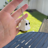 Cute Ghost BOO Bee 3D Print Keychain - Articulating-Create Fantasy Crafts
