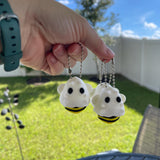 Cute Ghost BOO Bee 3D Print Keychain - Articulating-Create Fantasy Crafts