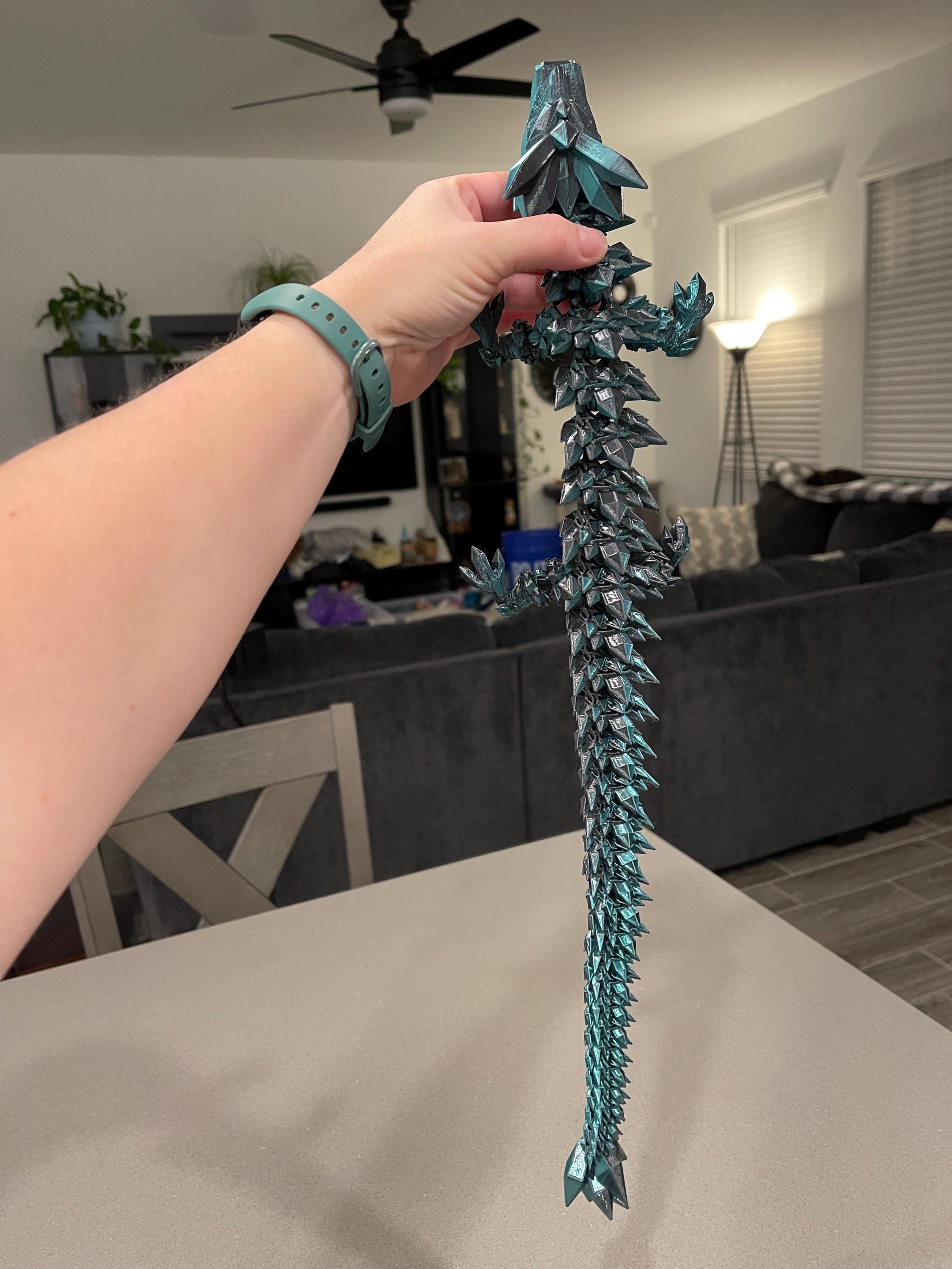 3D Printed Long Articulating Dragon Customizable Choose Color-Create Fantasy Crafts