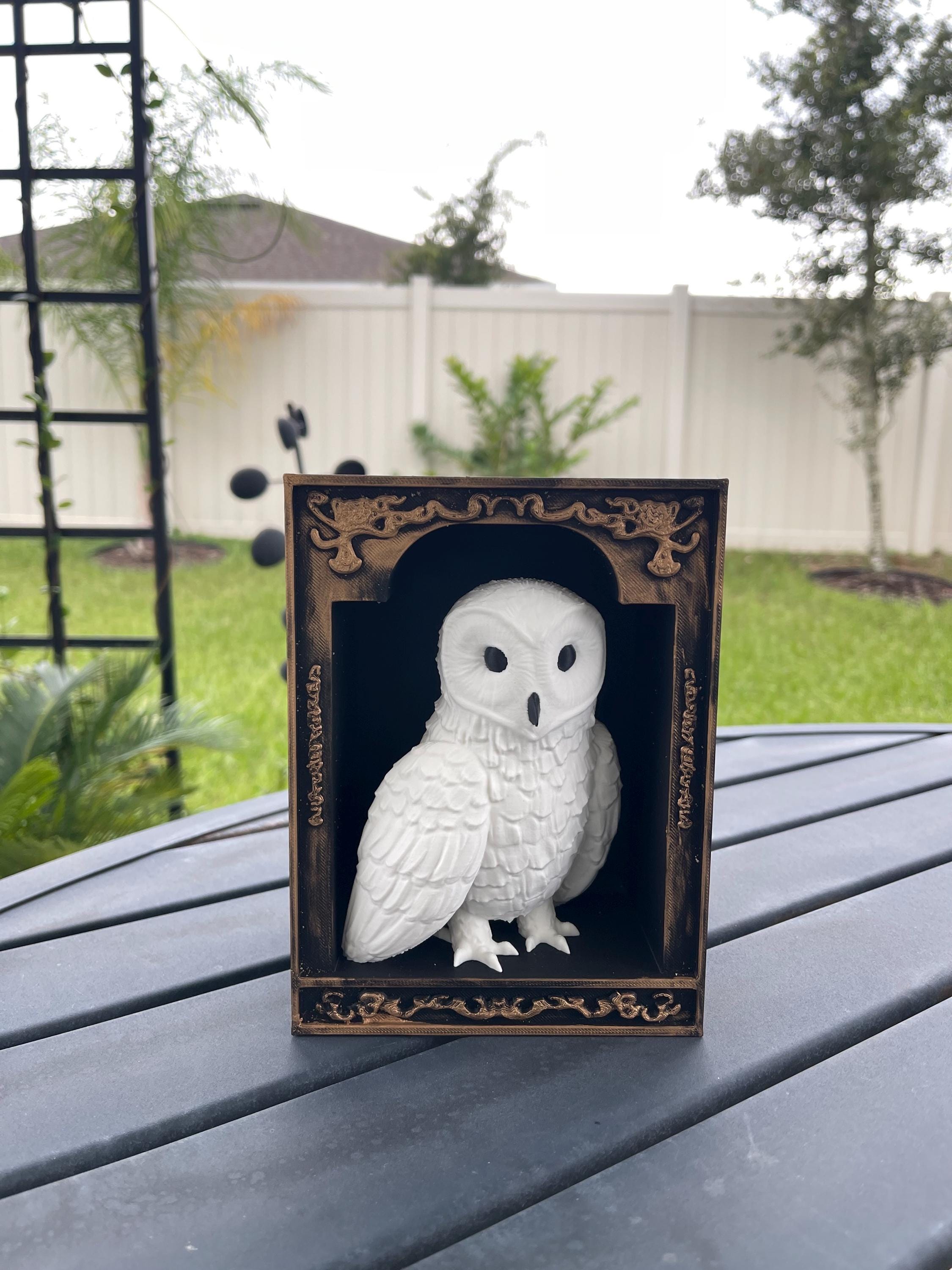 Snowy Owl or Snowy Owl Book Nook Choose Your Style 3D Printed Fantasy Book Shelf Decor-Create Fantasy Crafts