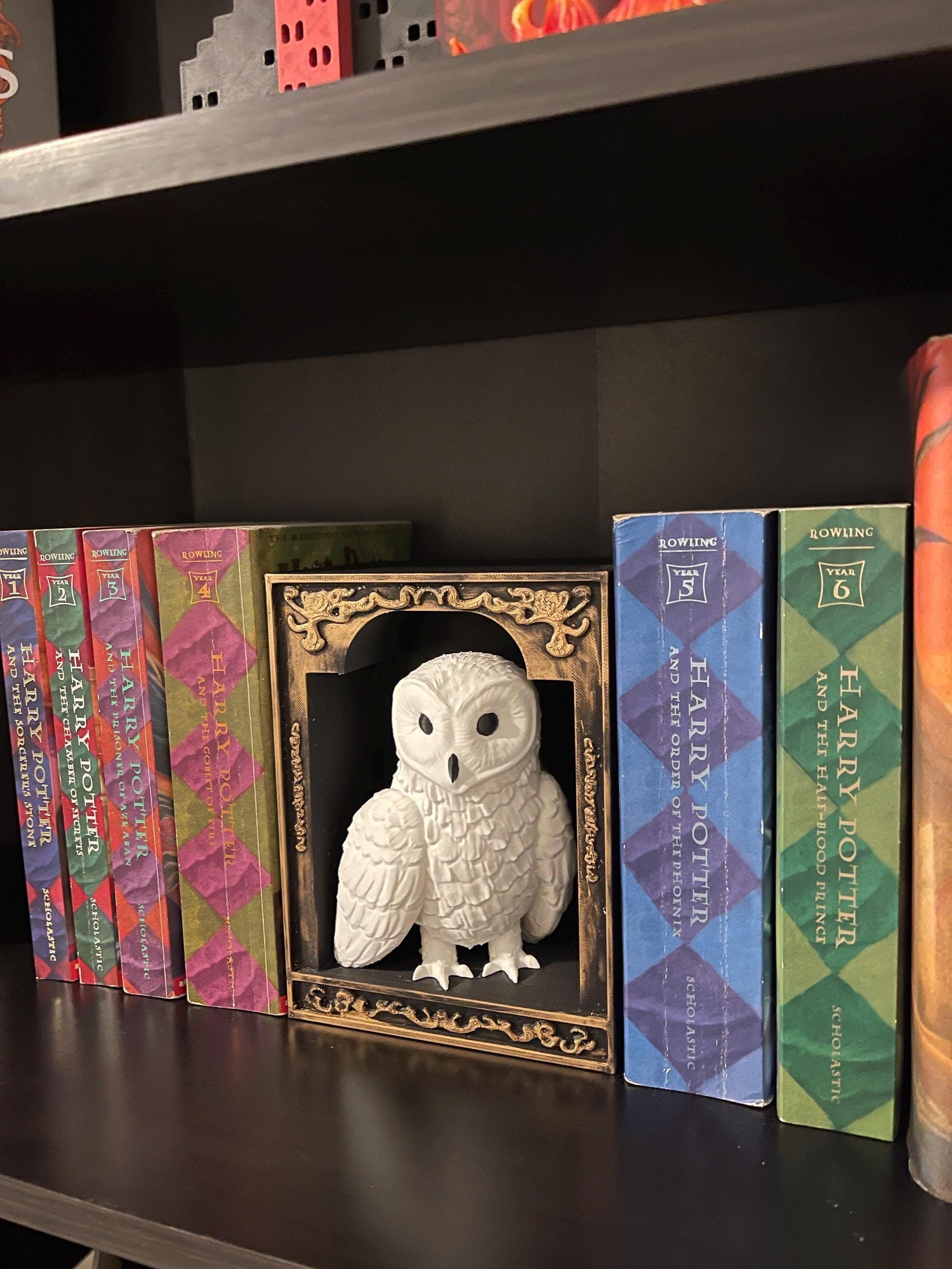 Snowy Owl or Snowy Owl Book Nook Choose Your Style 3D Printed Fantasy Book Shelf Decor-Create Fantasy Crafts