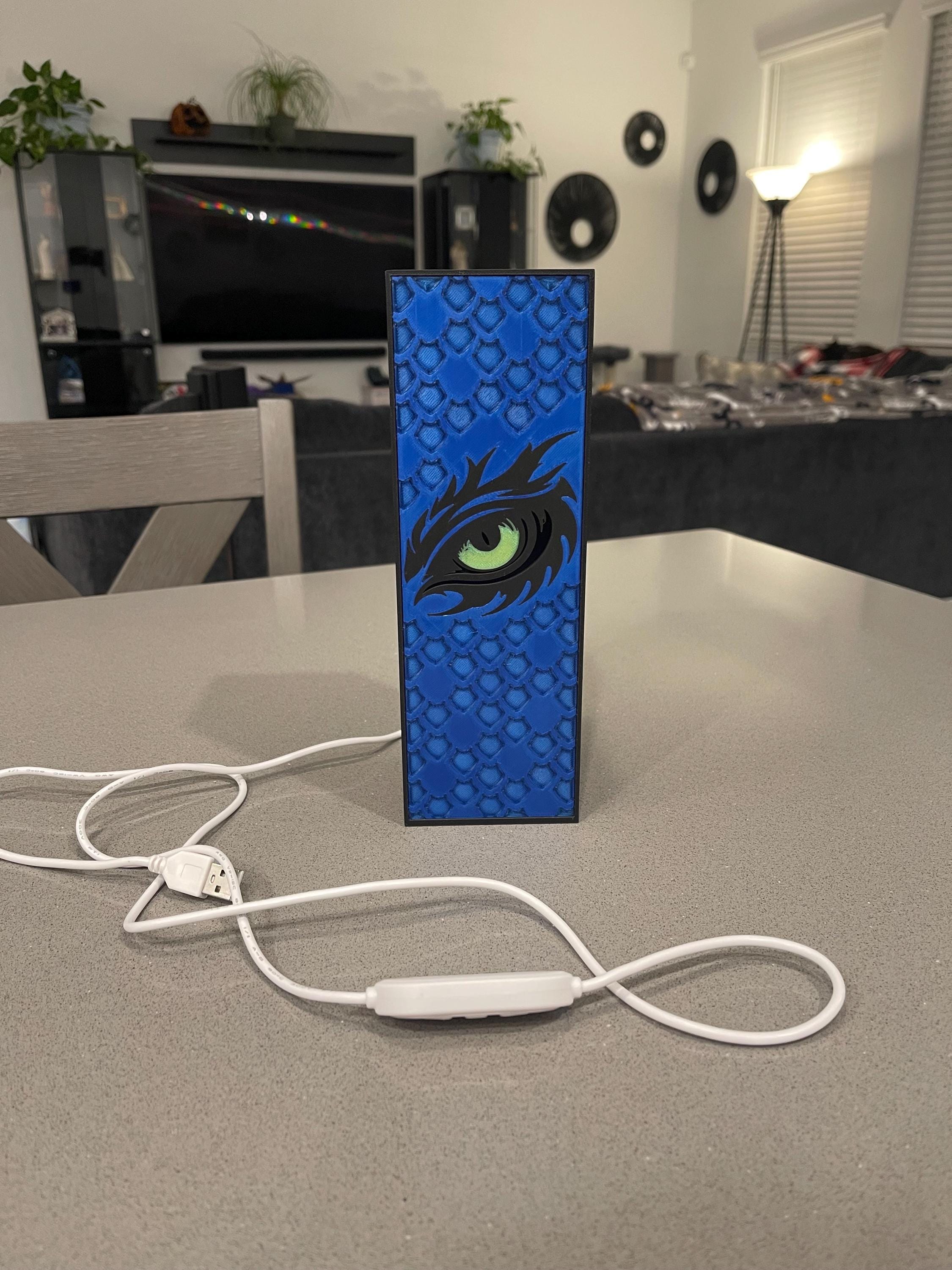 Dragon Eye - Light Up Book Nook USB UV 3D Printed Bookshelf Decor-Create Fantasy Crafts