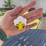 Cute Ghost BOO Bee 3D Print Keychain - Articulating-Create Fantasy Crafts