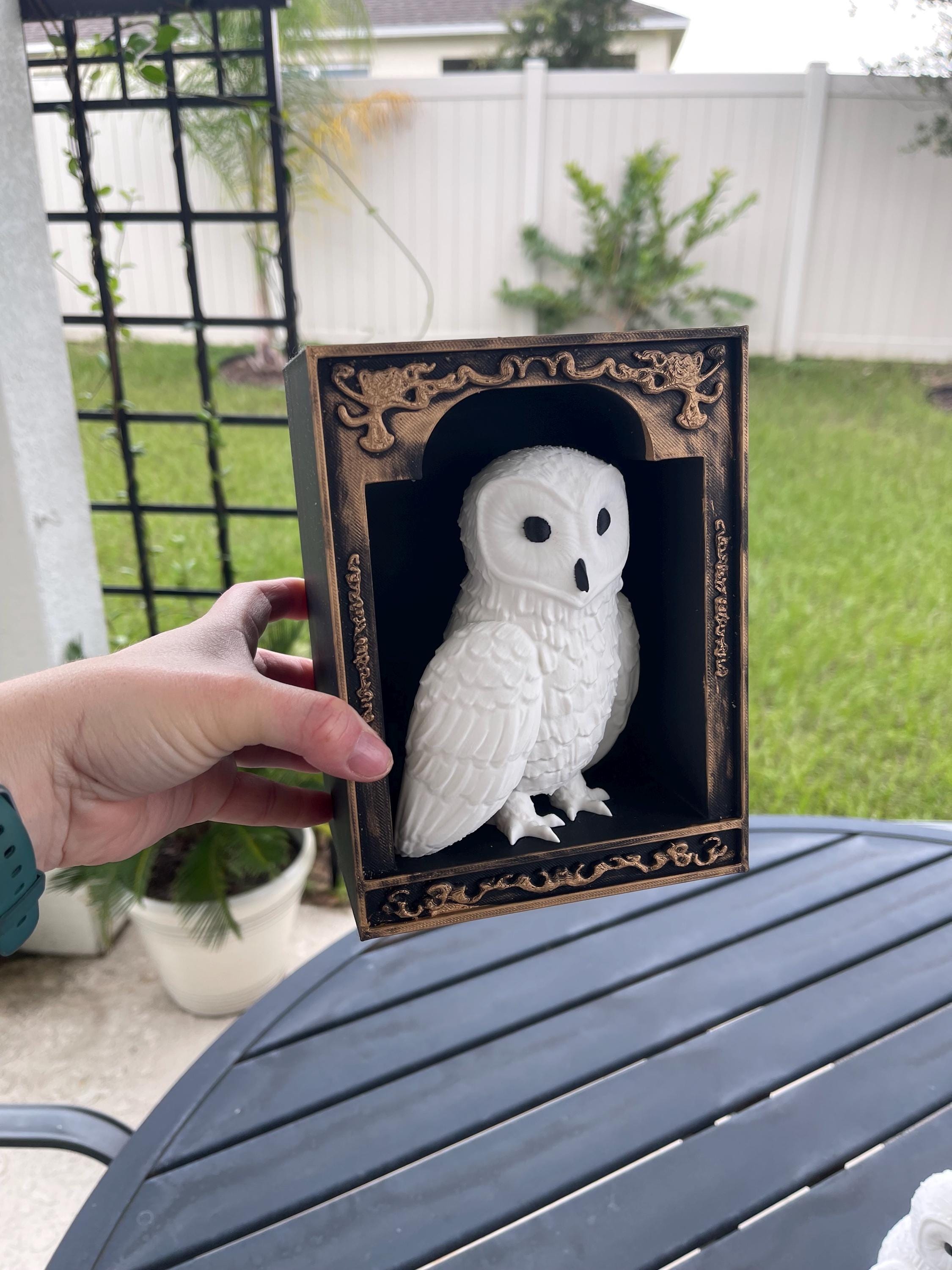 Snowy Owl or Snowy Owl Book Nook Choose Your Style 3D Printed Fantasy Book Shelf Decor-Create Fantasy Crafts